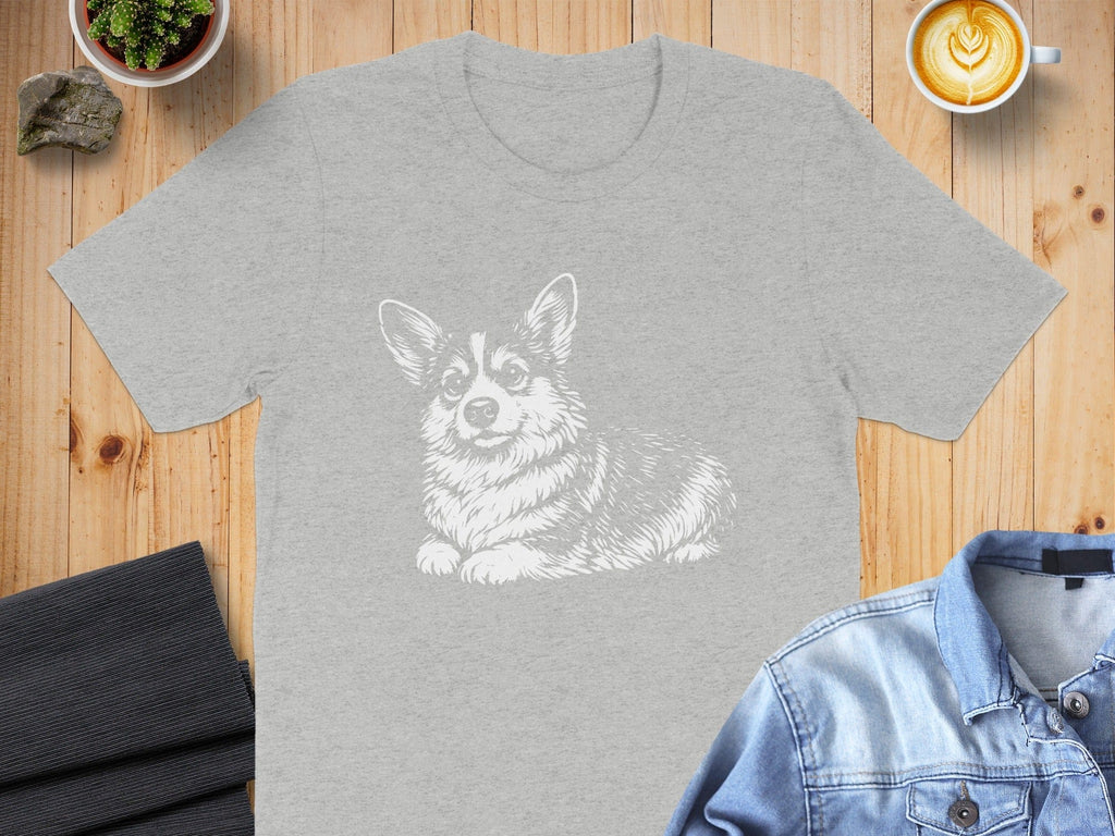 Cute Corgi Illustration Unisex T-shirt for Dog Lovers