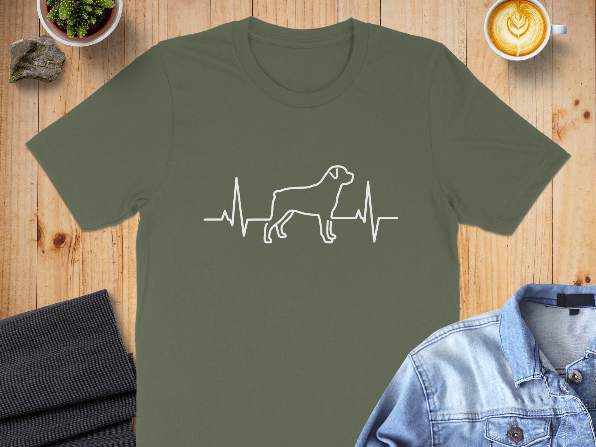 Heartbeat Graphic Dog Lover T-Shirt Unique Tee