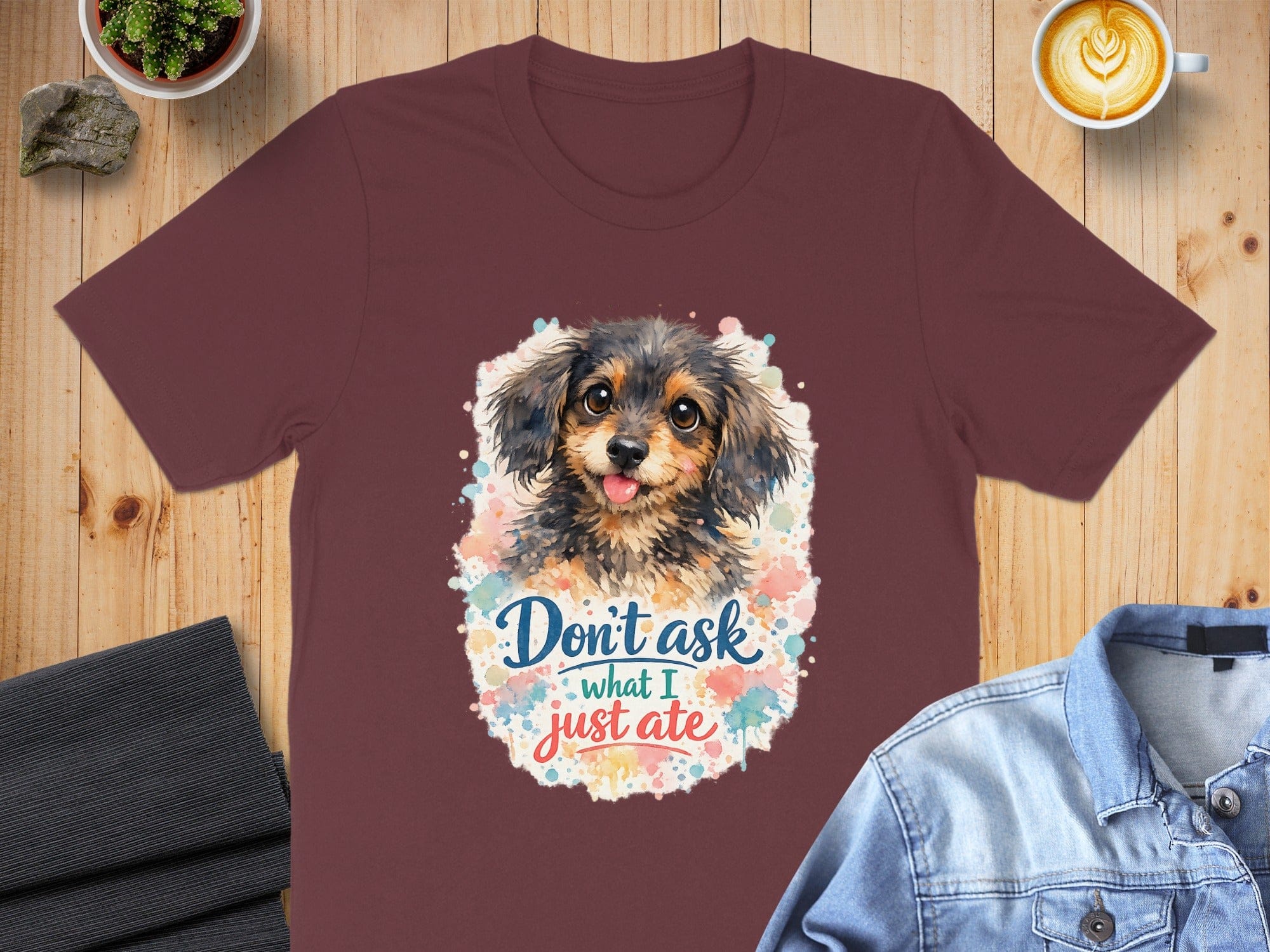 Cute Dog Don't Ask What I Just Ate Funny T-Shirt