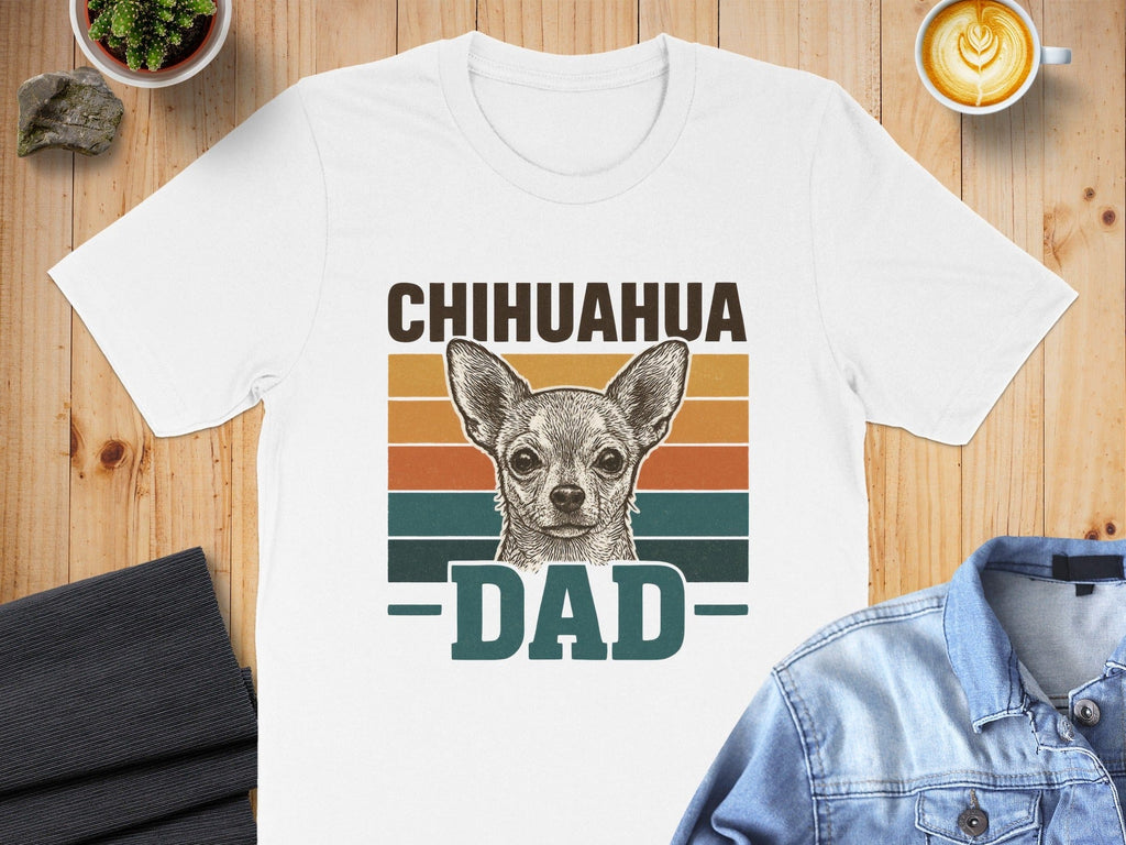 Retro Style Chihuahua Dad Graphic Tee Shirt