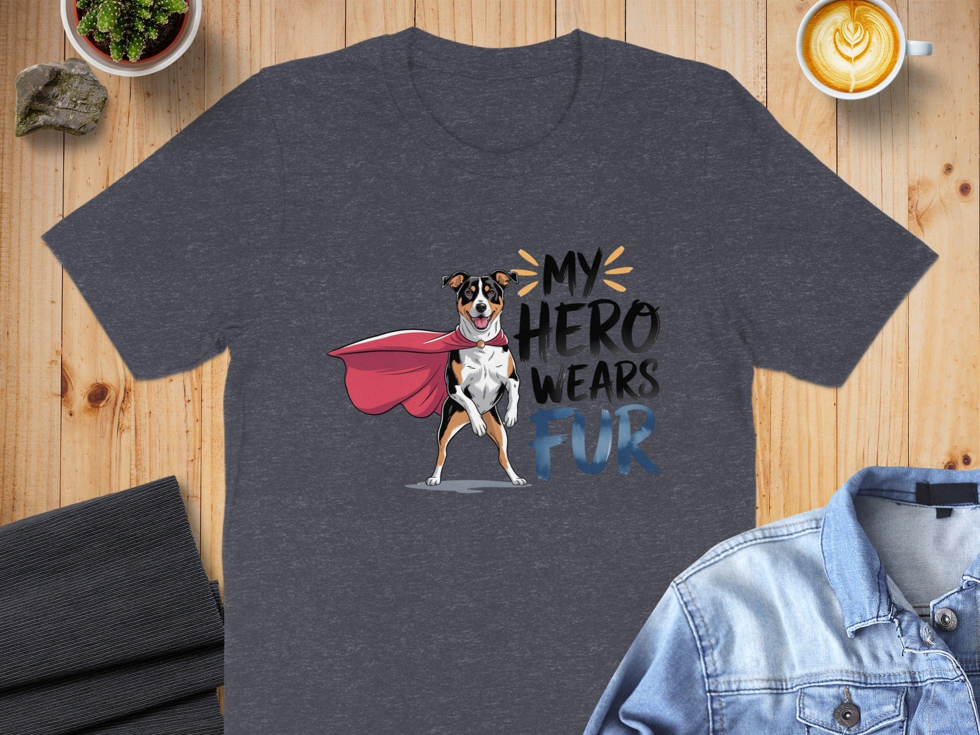 My Hero Wears Fur Graphic T-Shirt for Dog Lovers