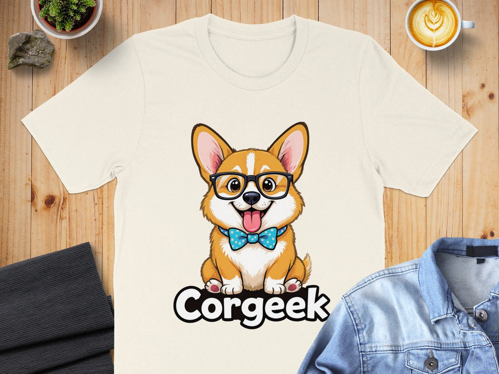 Cute Corgi with Glasses Illustration T-shirt