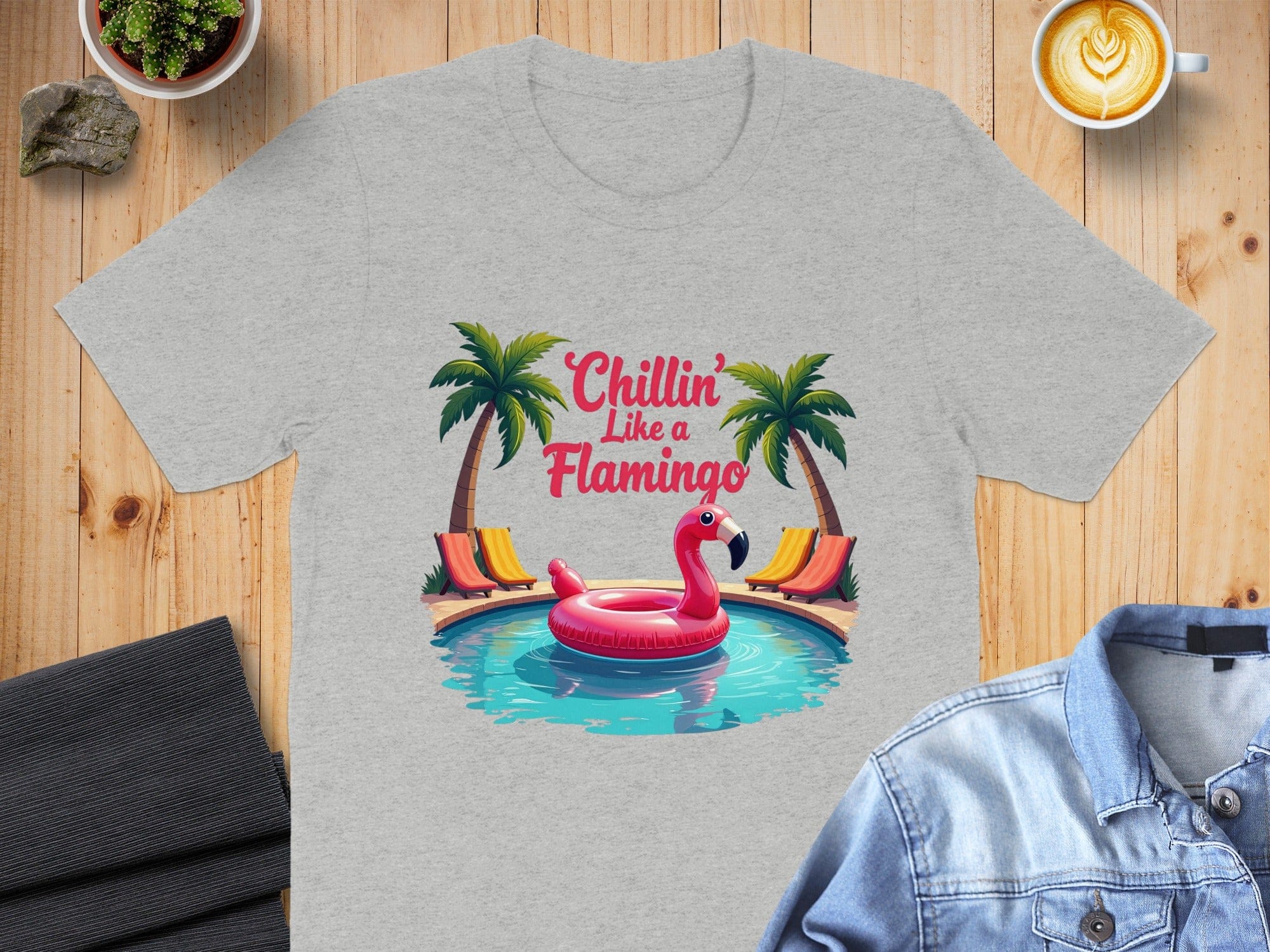 Chillin' Like a Flamingo Fun Summer Graphic T-shirt