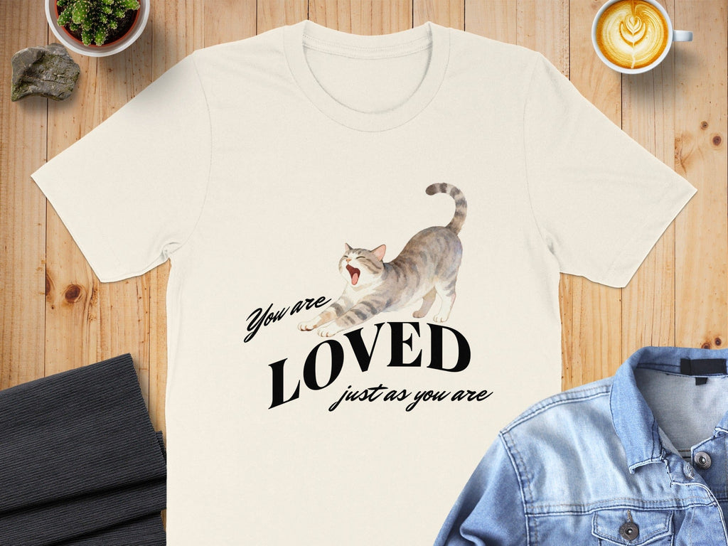 You Are Loved Just As You Are Cat Graphic T-Shirt