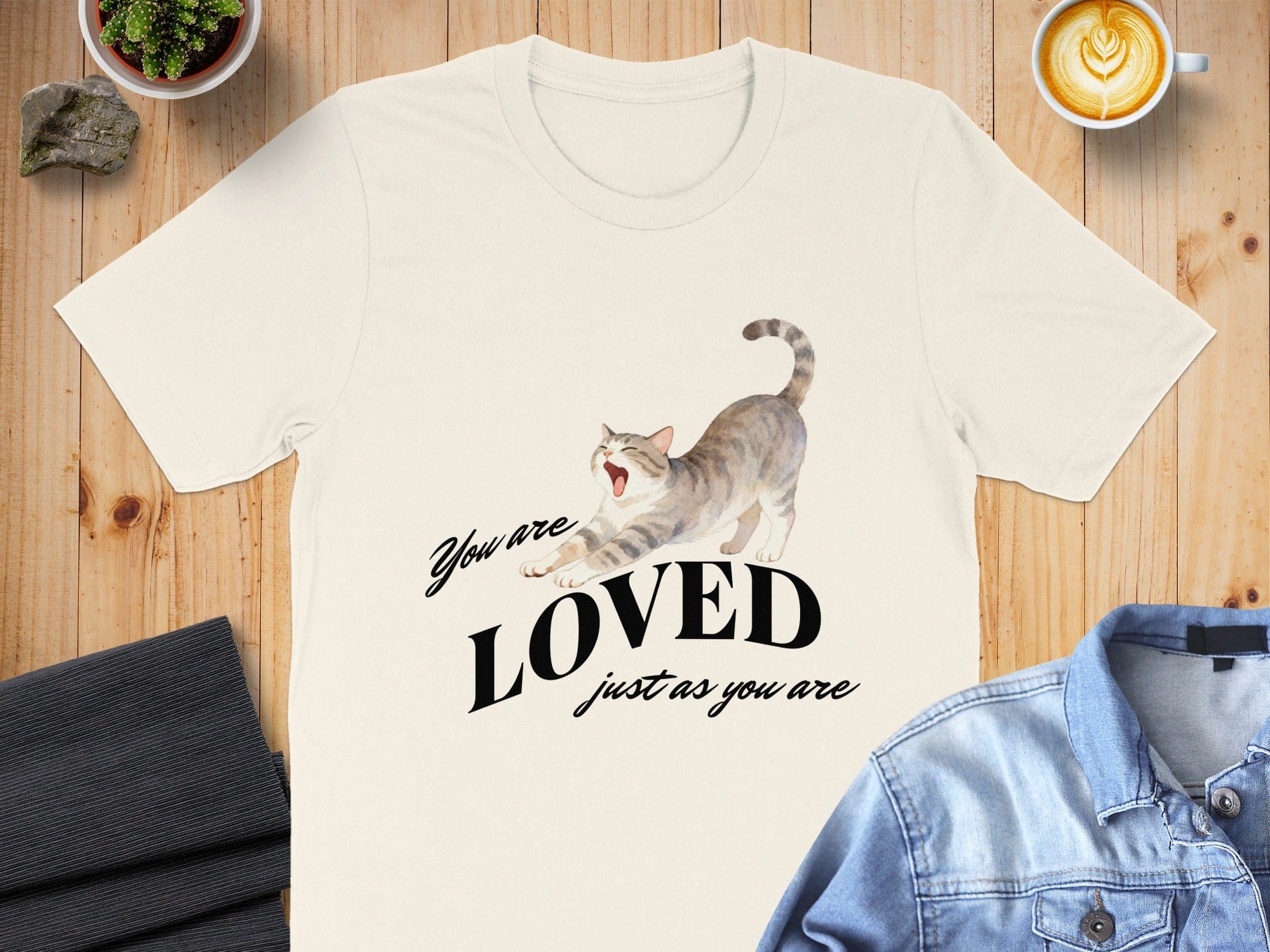 You Are Loved Just As You Are Cat Graphic T-Shirt