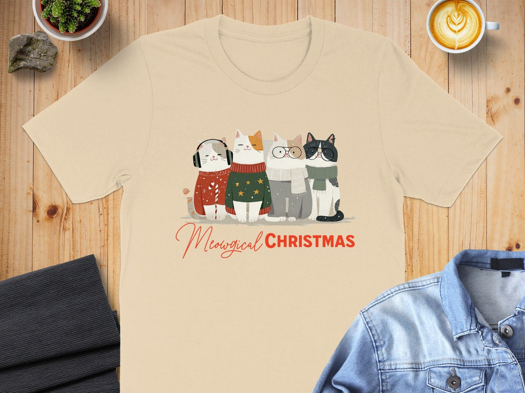 Cute Cats Merry Magical Christmas T-shirt