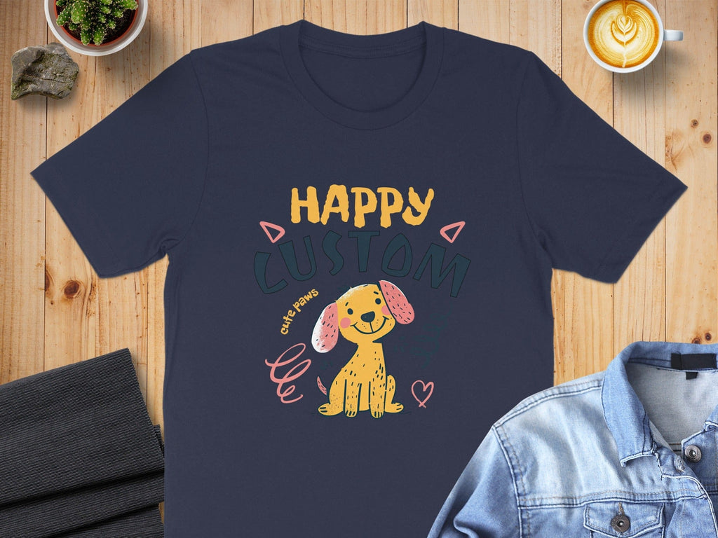 Happy Custom Cute Puppy Graphic Printed Shirt