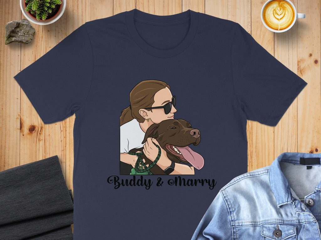 Buddy & Marry Graphic Tee with Dog Illustration