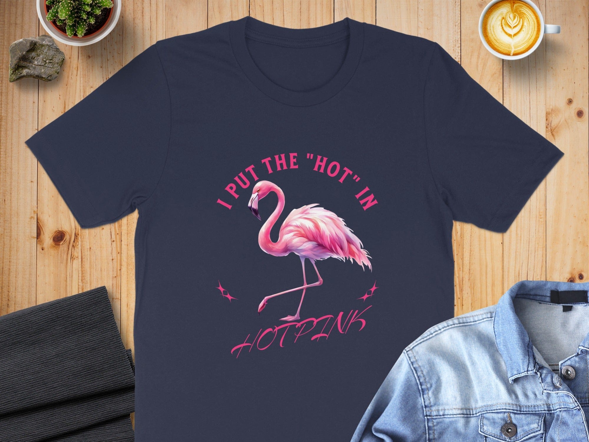 I Put the Hot in Hotpink Flamingo Graphic Tee