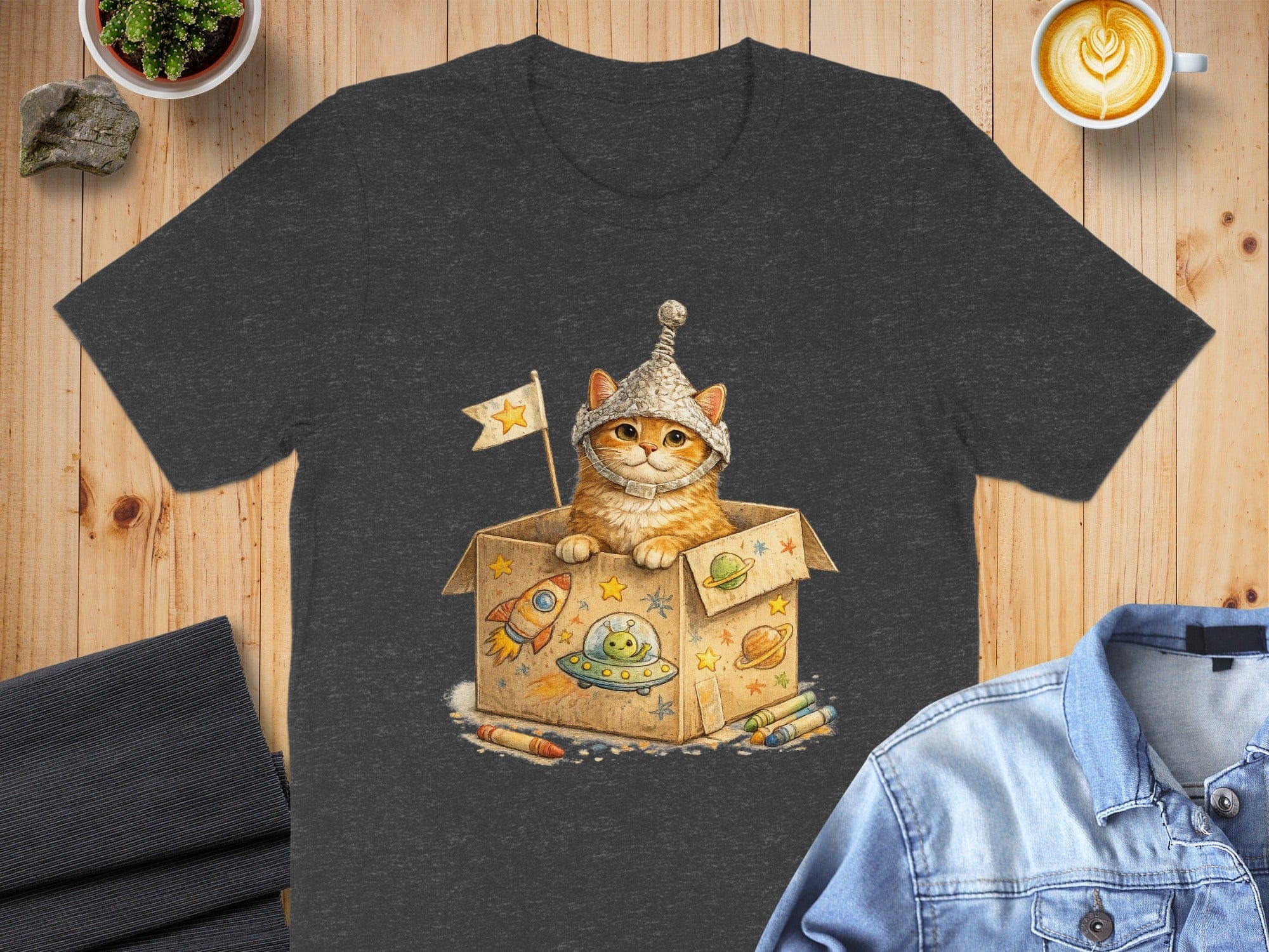 Cute Cat Astronaut Design Shirt for Cat Lovers Tee