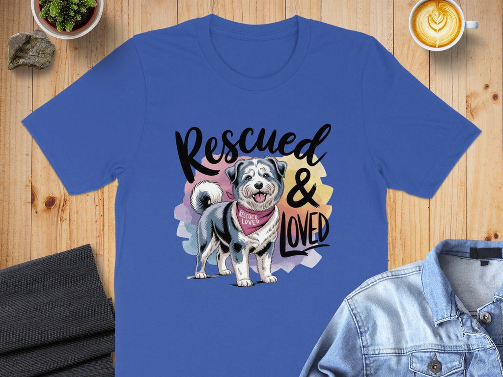 Rescued and Loved Cute Dog Graphic T-Shirt