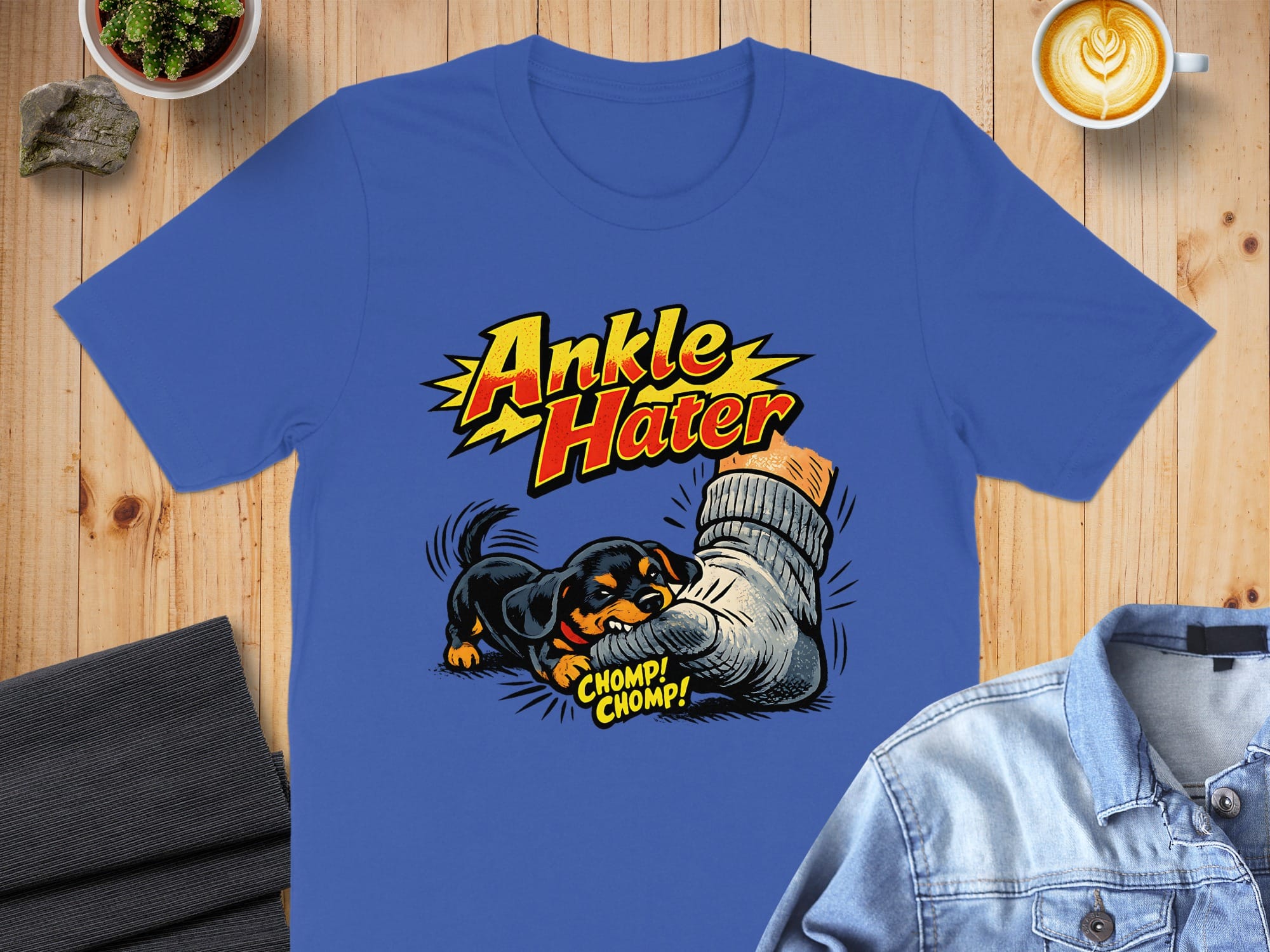 Ankle Hater Chomp Chomp Dog Graphic T-Shirt