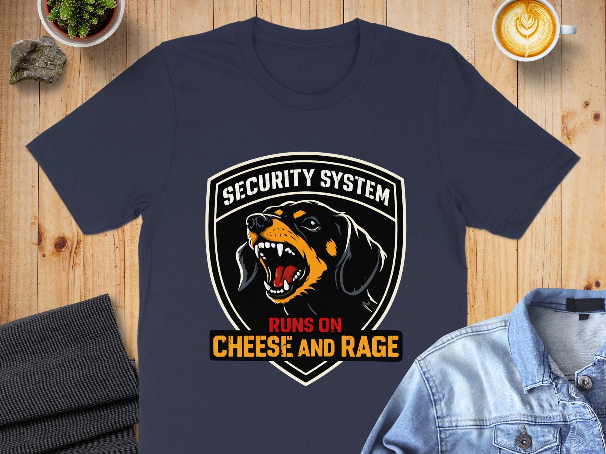 Security System Runs on Cheese and Rage T-Shirt