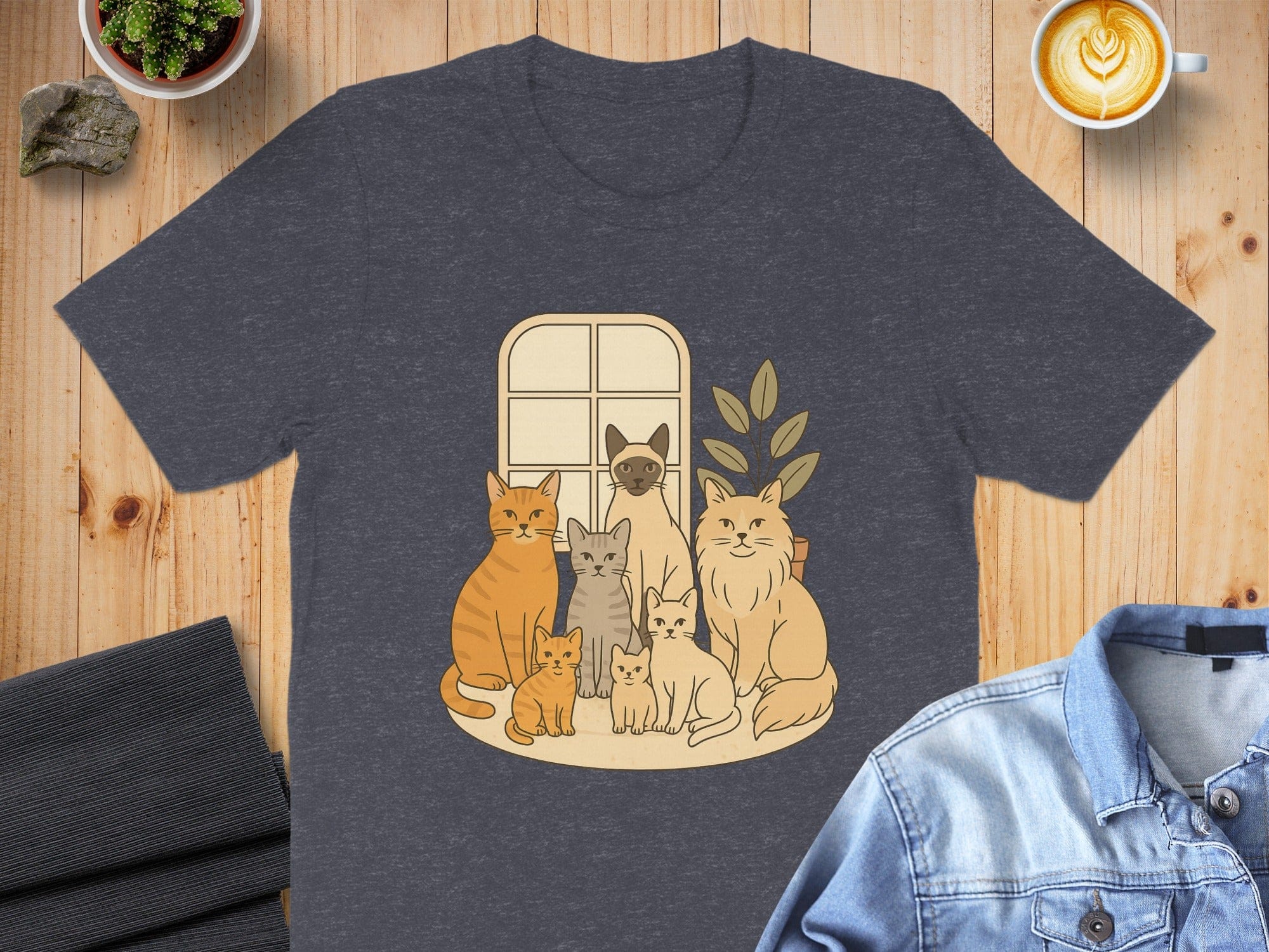 Adorable Cats Group Illustration T-shirt