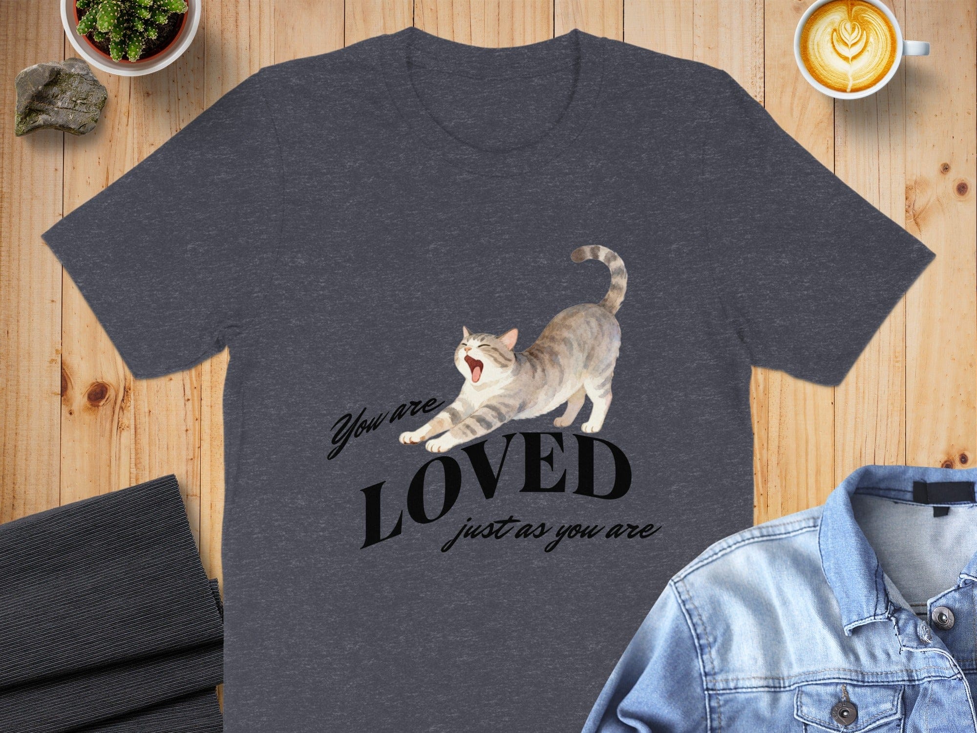 You are Loved Cat Graphic Short Sleeve Shirt Product