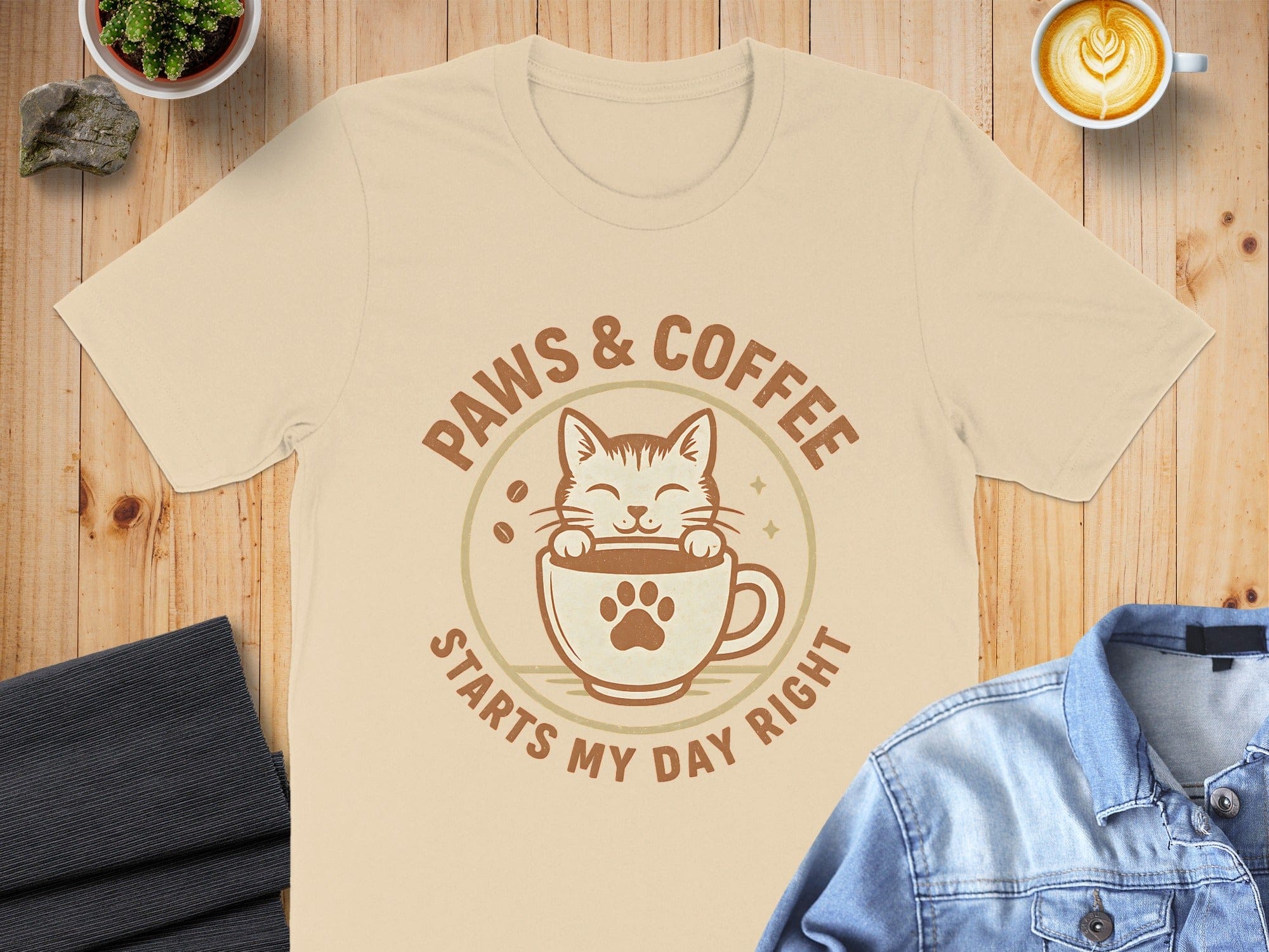 Paws and Coffee Starts My Day Right T-shirt