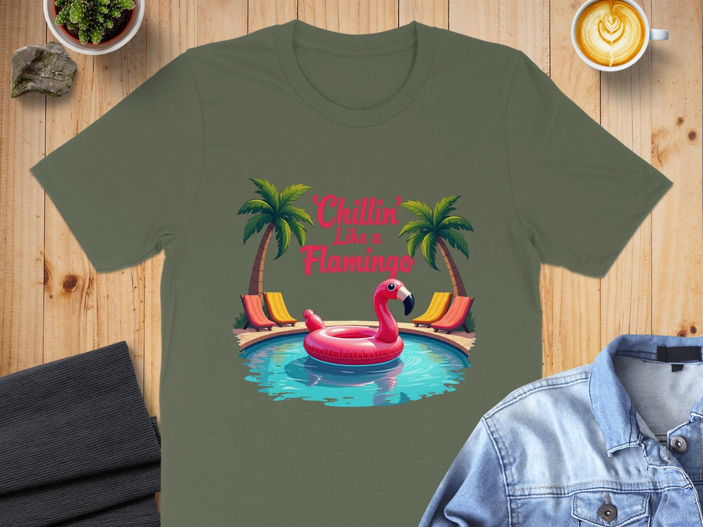 Chillin' Like a Flamingo Unique Graphic T-shirt