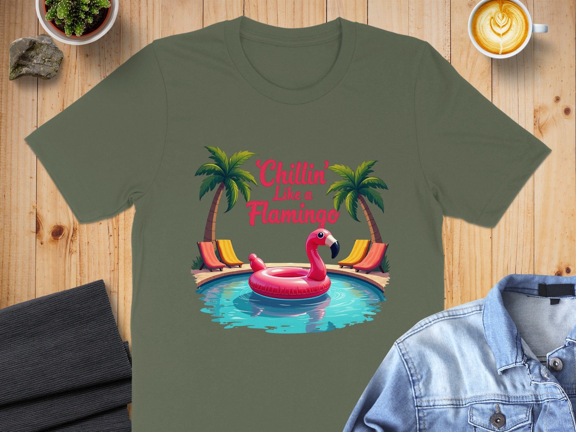 Chillin' Like a Flamingo Unique Graphic T-shirt