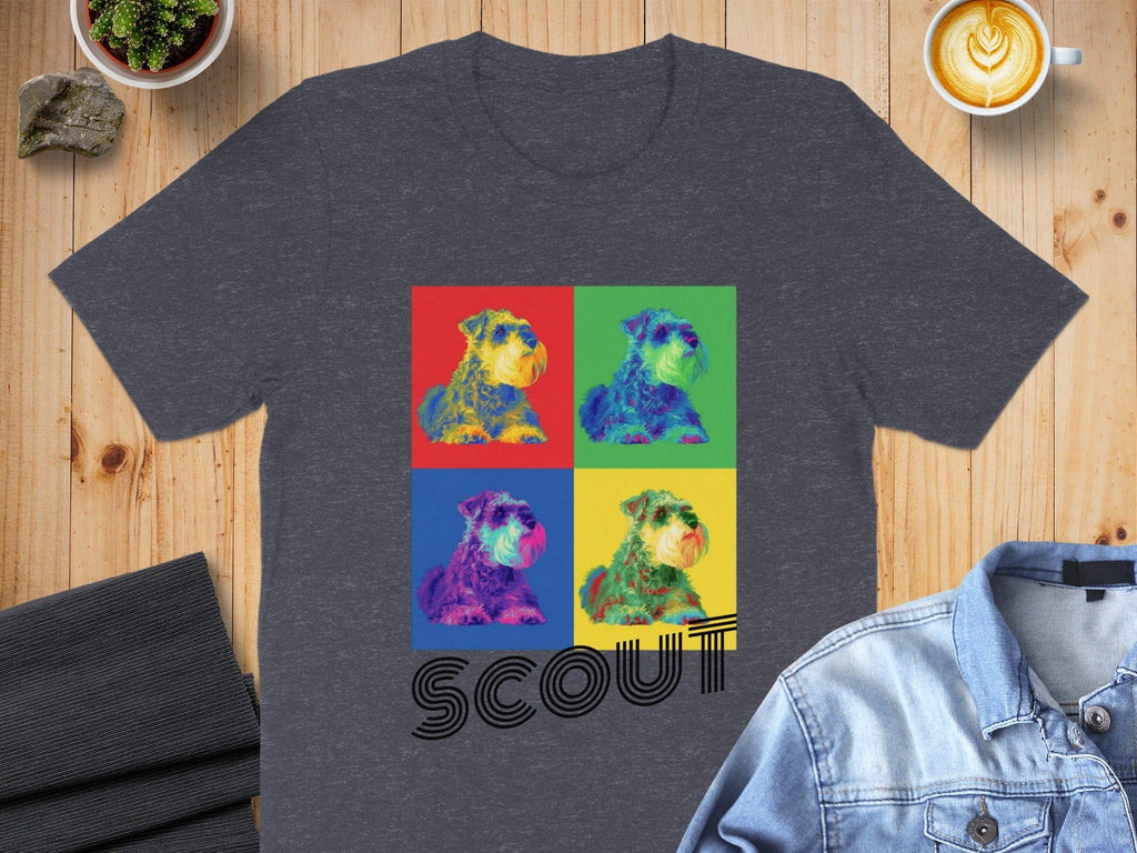 Colorful Scout Dog T-Shirt with Pop Art Design