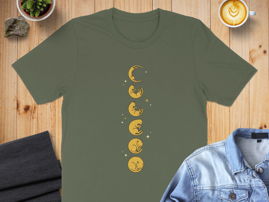 Sleeping Cats Moon Phase Graphic T-Shirt