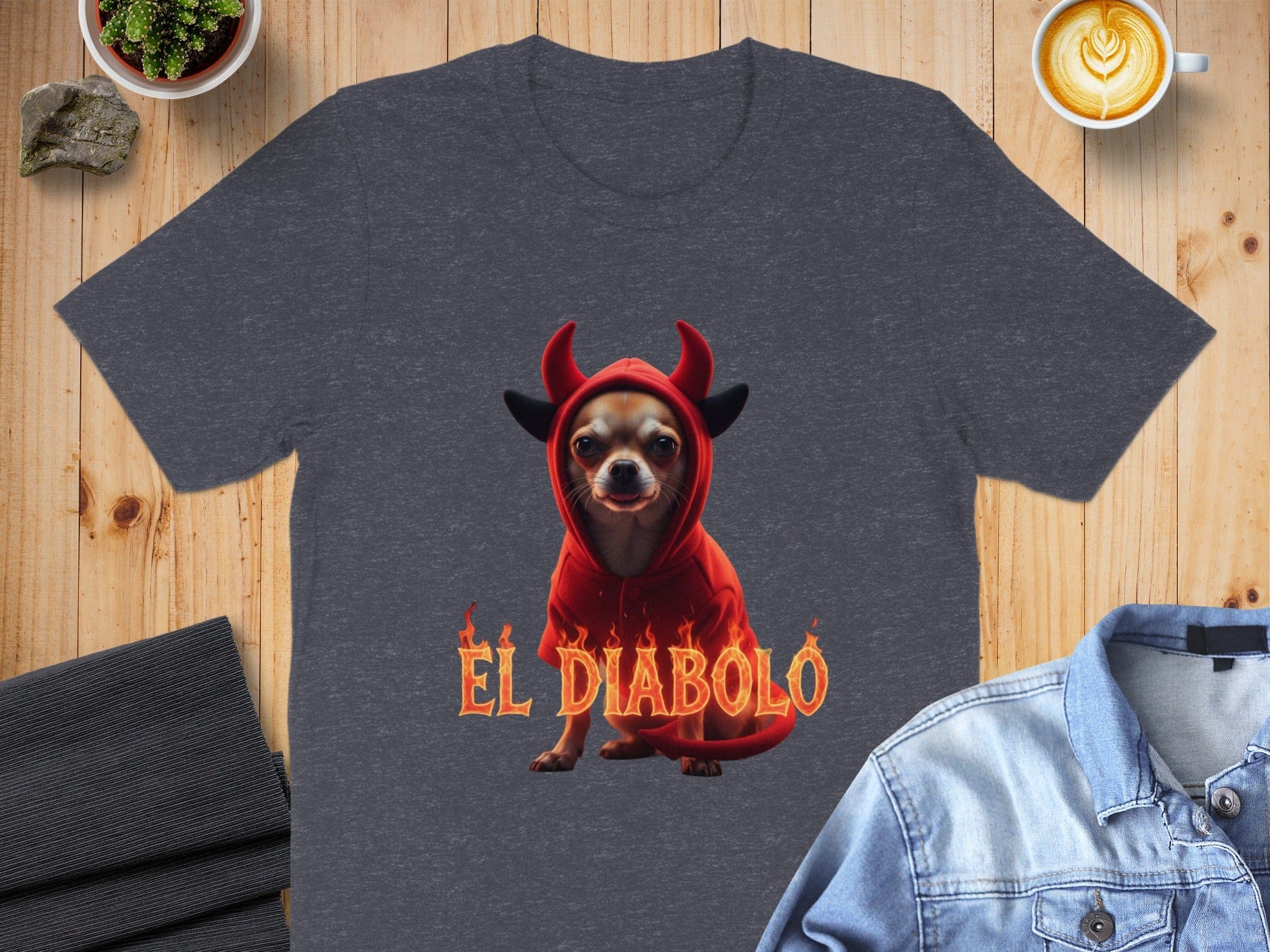 El Diablo Dog in Red Hoodie Graphic T-Shirt product