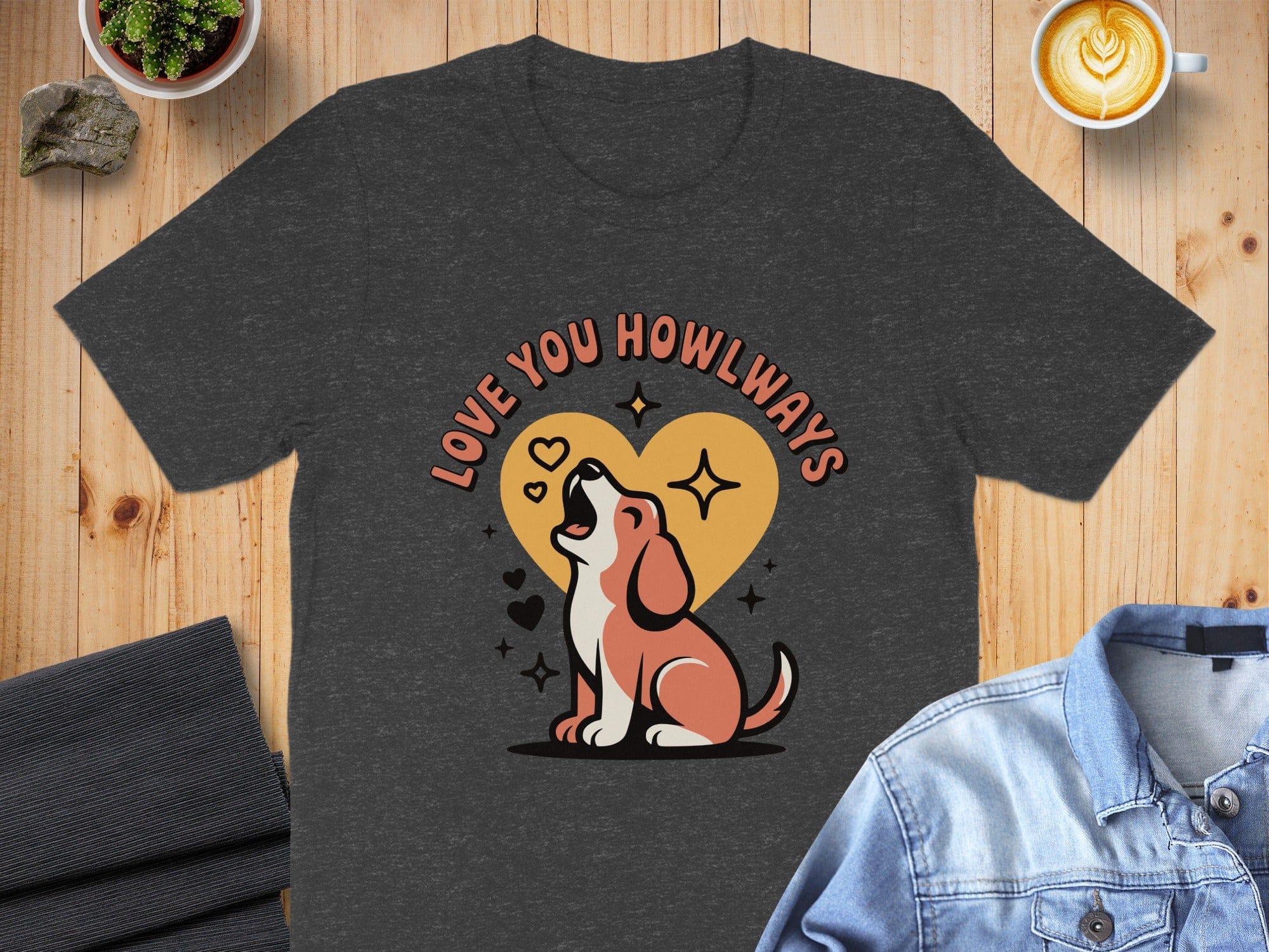 Love You Howlways Cute Dog T-Shirt with Heart Design
