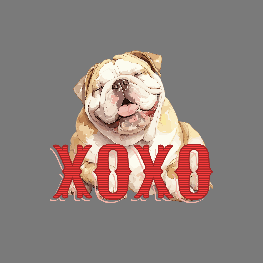 Cute Bulldog XOXO Graphic Design Product