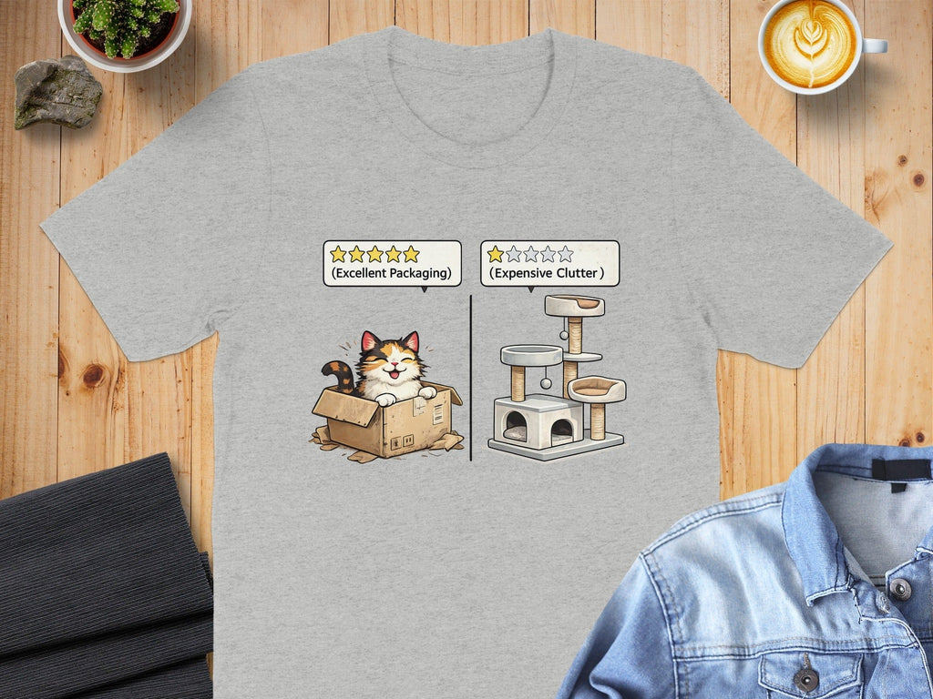 Funny Cat Packaging Versus Clutter Design T-Shirt