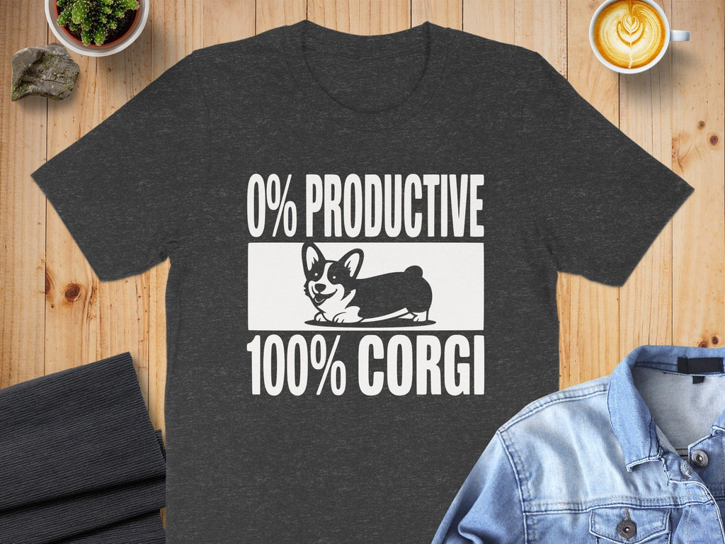 0% Productive 100% Corgi Funny Dog Lover Shirt