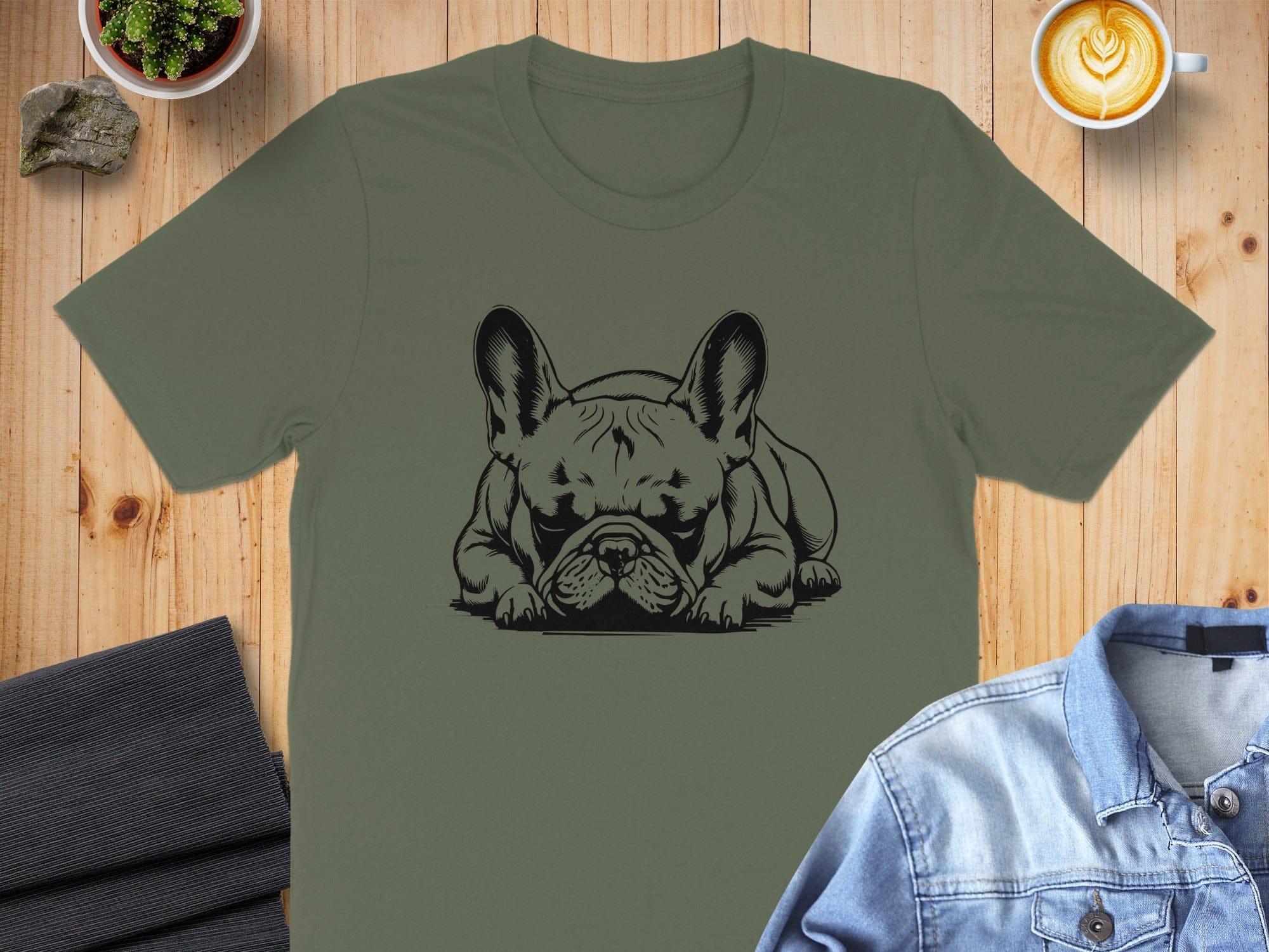 Sleepy French Bulldog Graphic T-Shirt Dog Lover Apparel