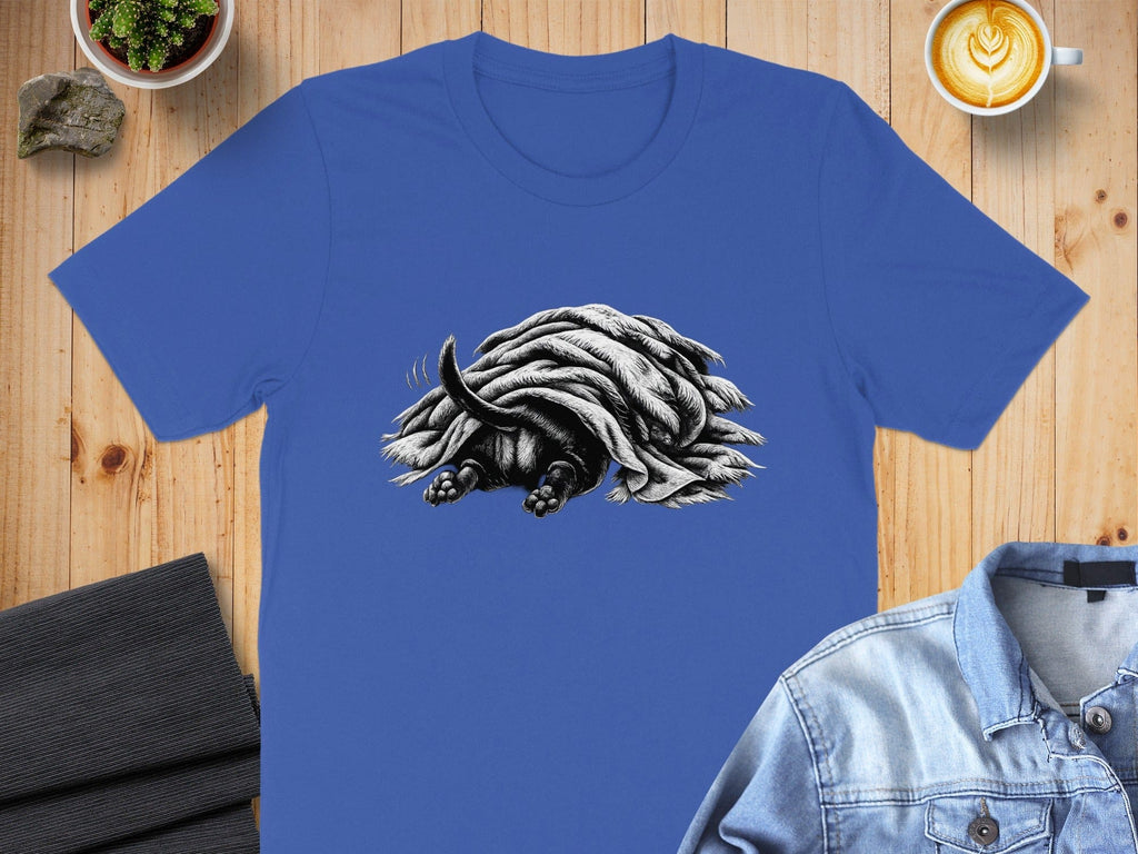 Adorable Sloth Illustration on Blue T-shirt Product