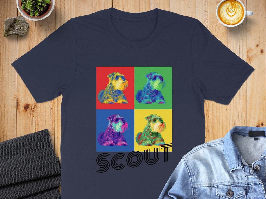 Pop Art Style Feature of Dog Named Scout Shirt