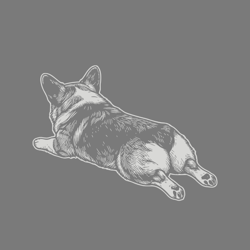 Cute Corgi in Relaxed Pose Illustration product