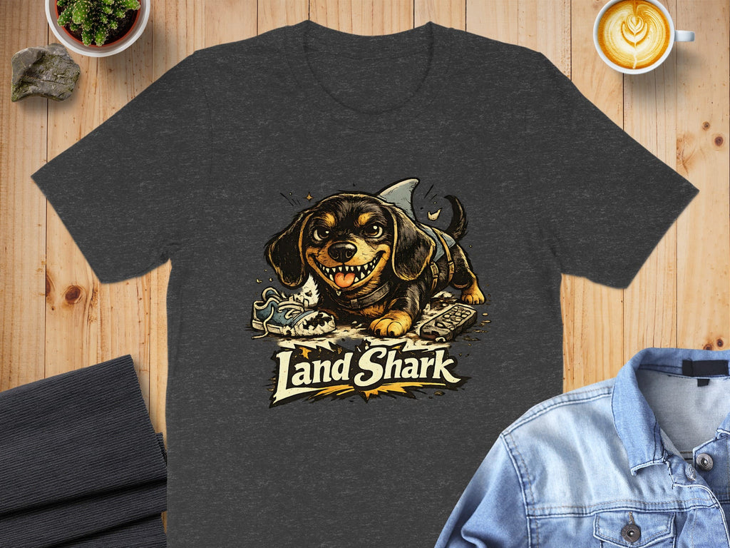 Cute Dog with Shark Fin Graphic T-Shirt