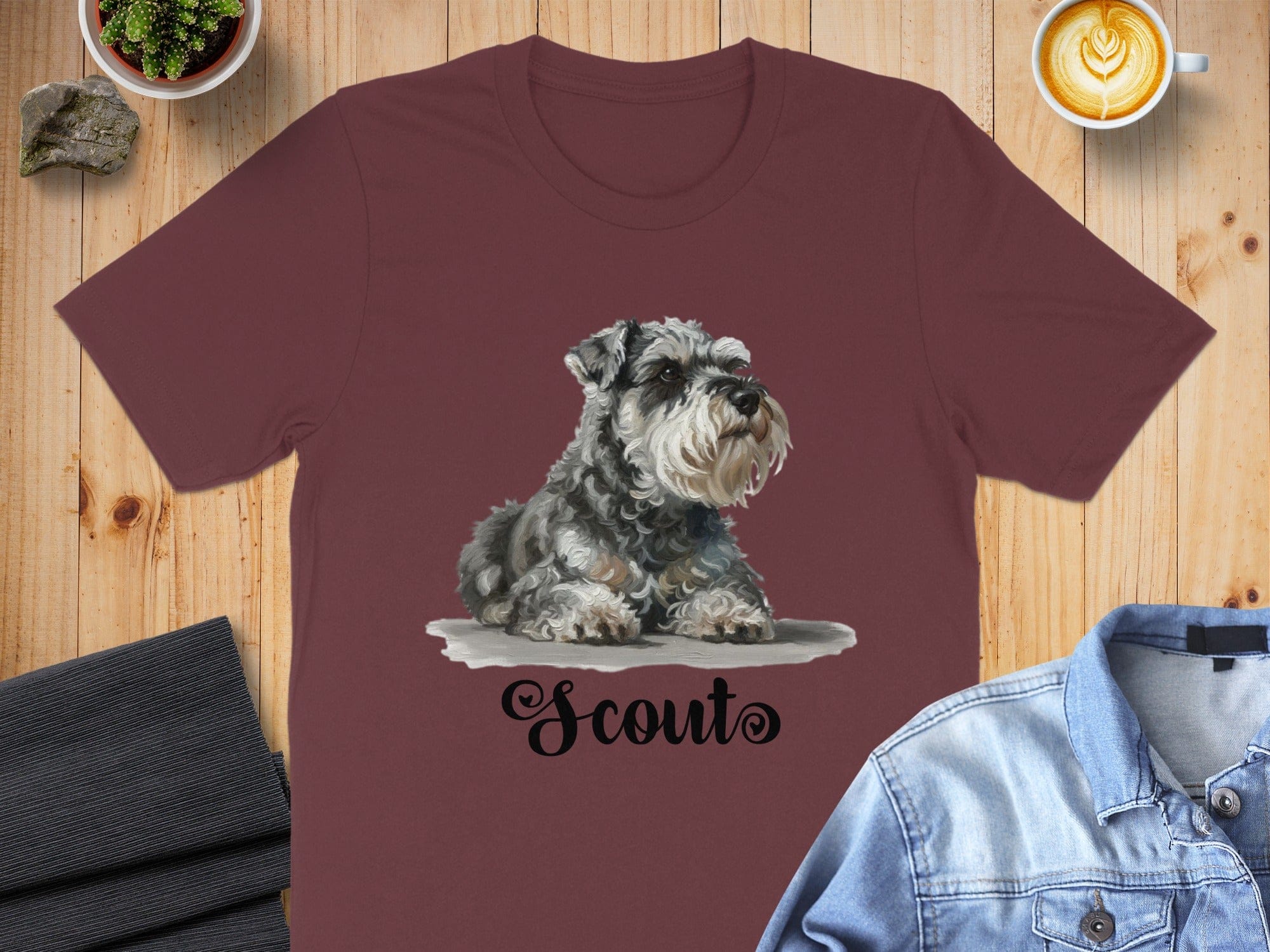 Adorable Schnauzer Dog Named Scout T-Shirt