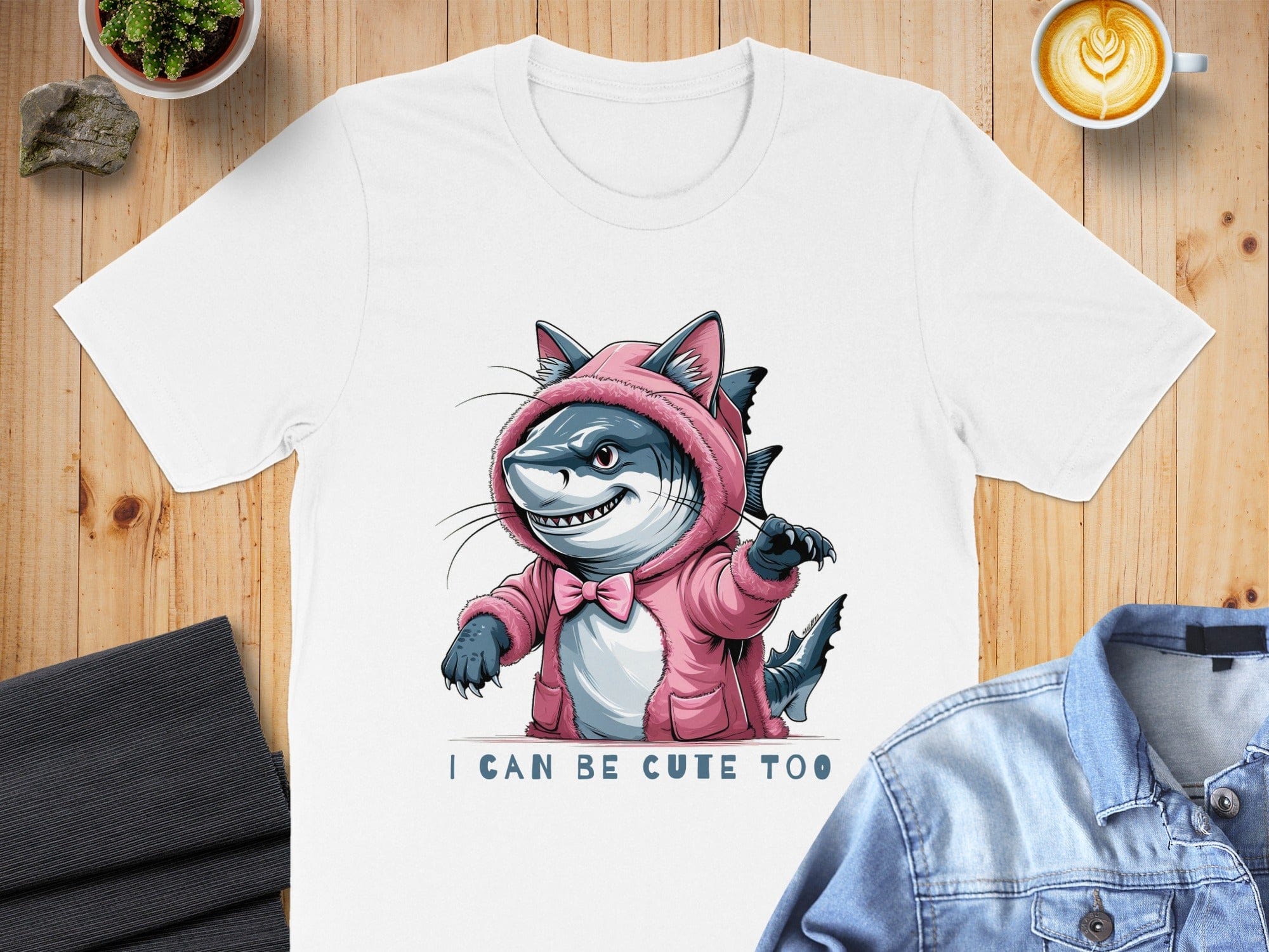 I Can Be Cute Too Shark Character T-Shirt
