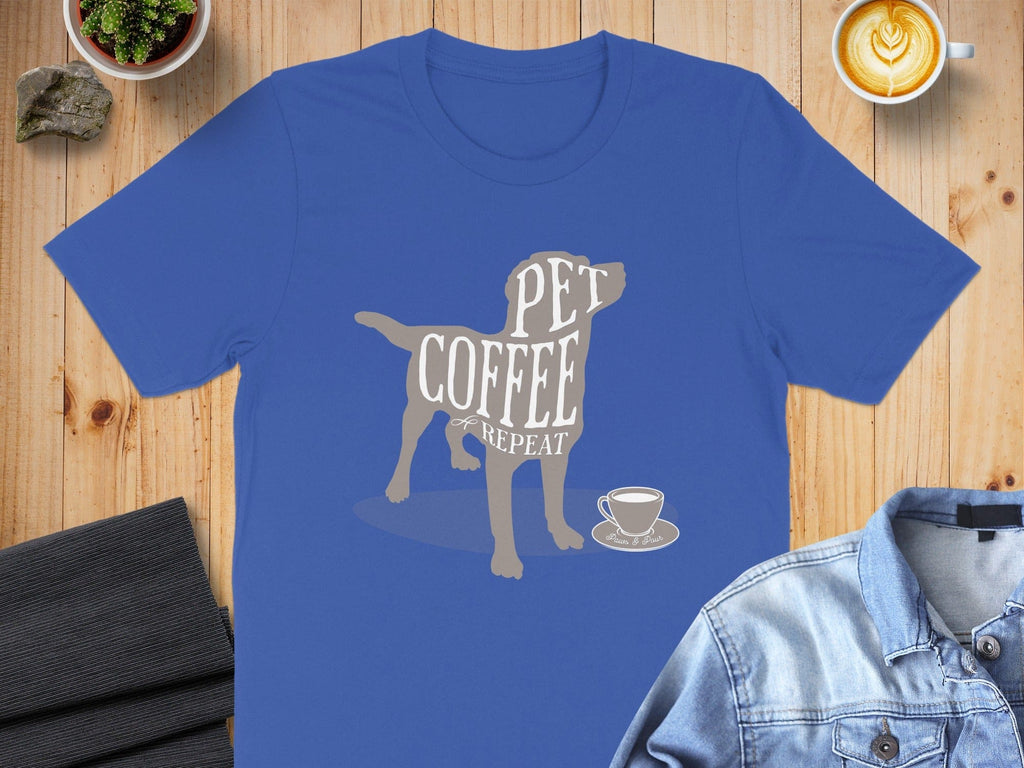 Pet Coffee Repeat Graphic Blue Shirt product