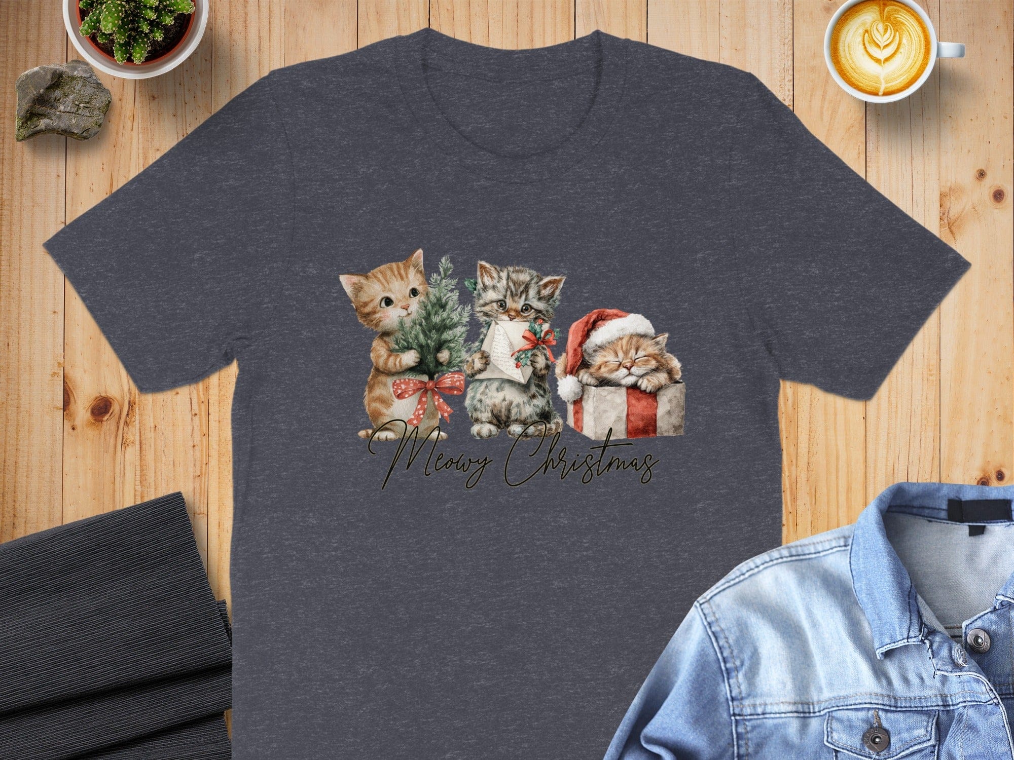 Merry Christmas Cute Cats Graphic T-Shirt