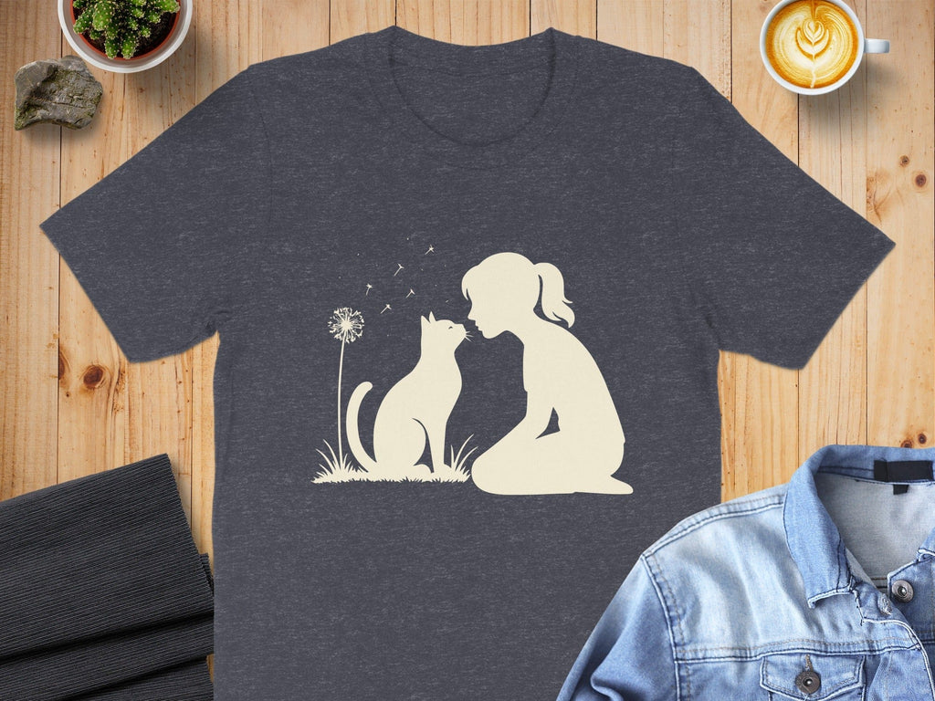 Girl and Cat Silhouette Graphic Tee product