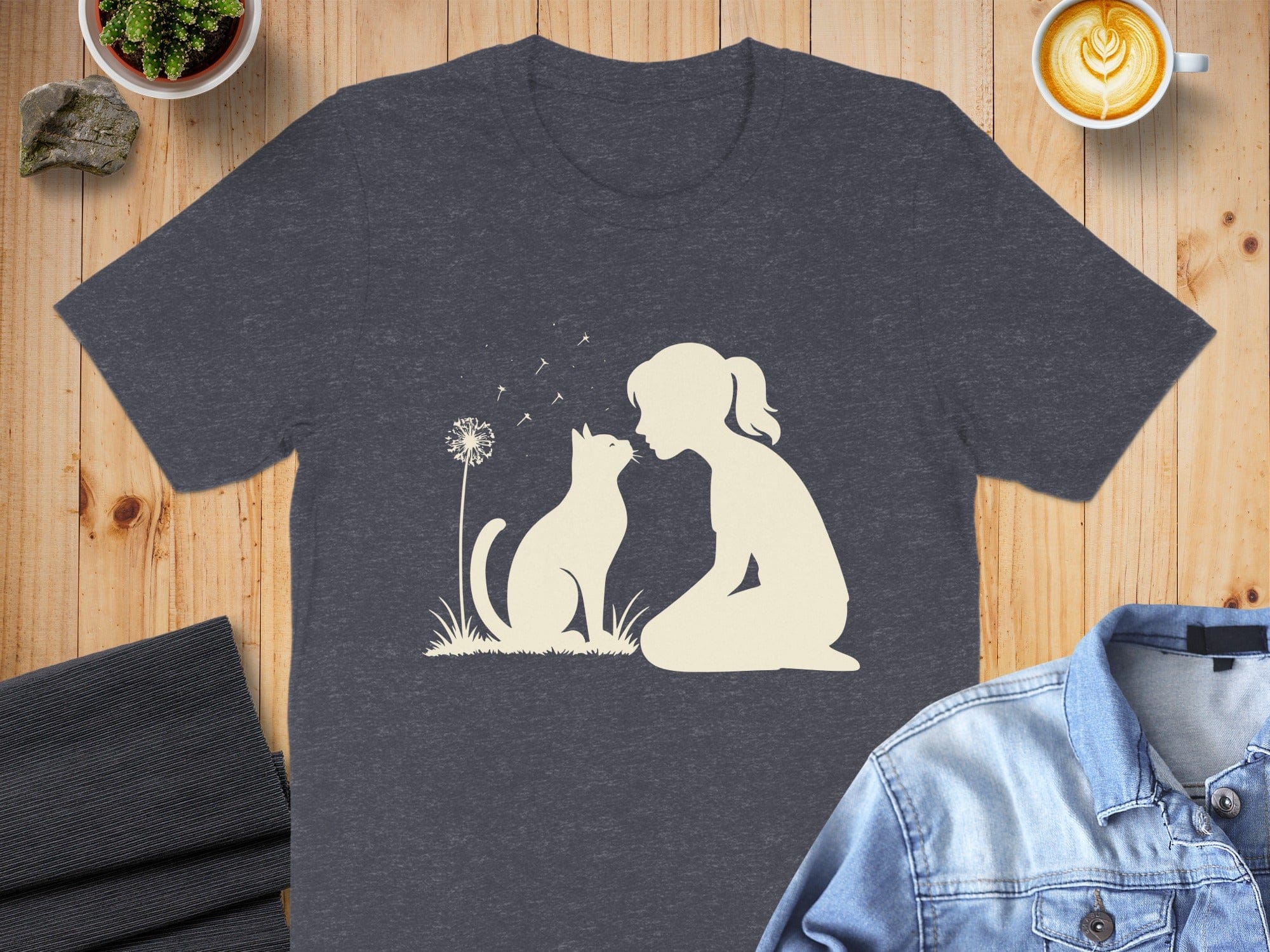 Girl and Cat Silhouette Graphic Tee product