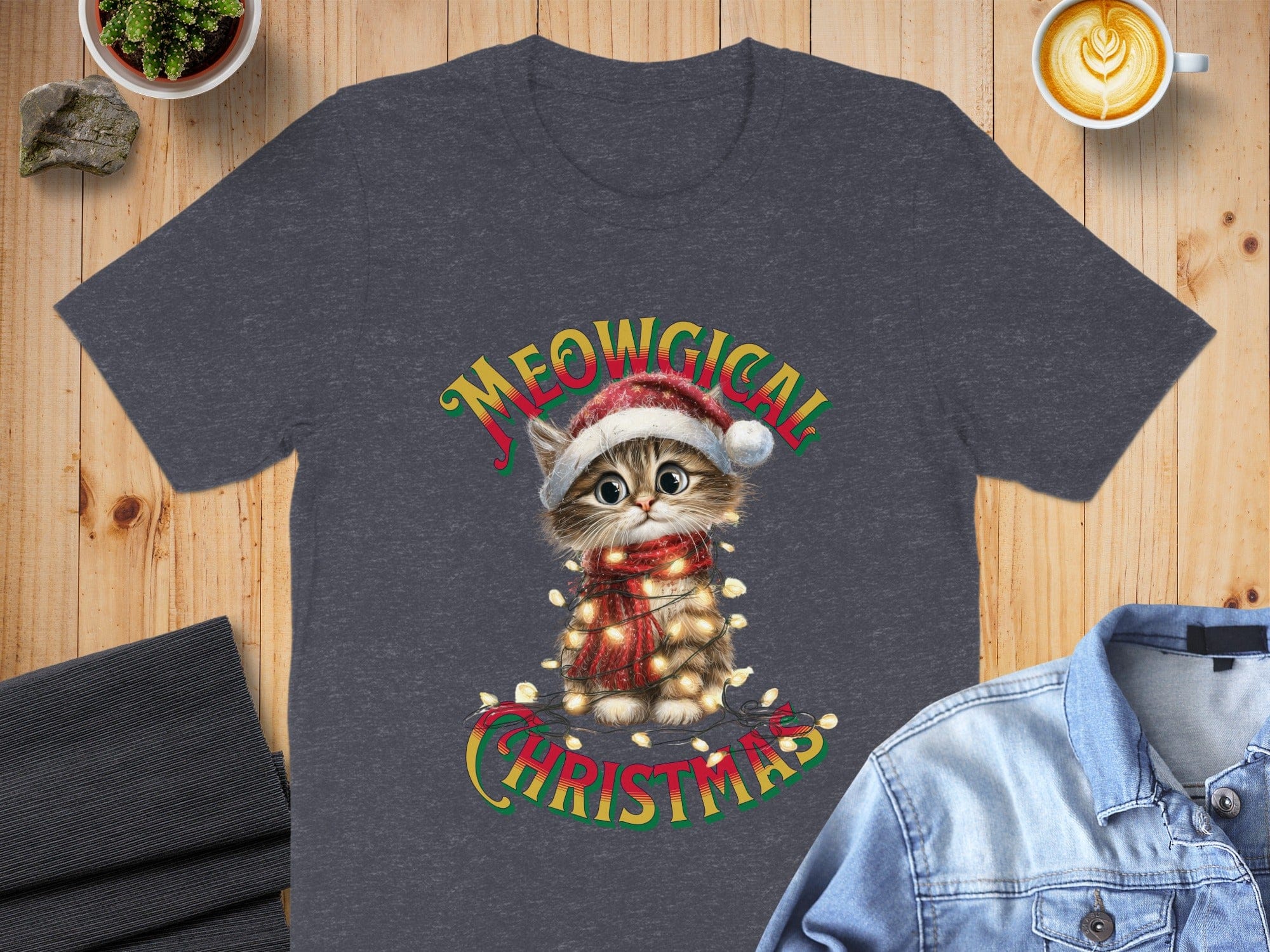 Meowgical Christmas Cat T-Shirt for Holiday Season