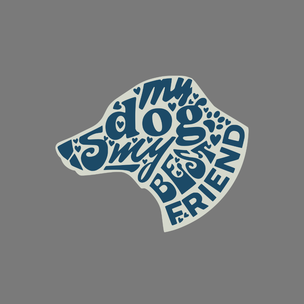 My Dog My Best Friend Heart Paw Print Design Sticker