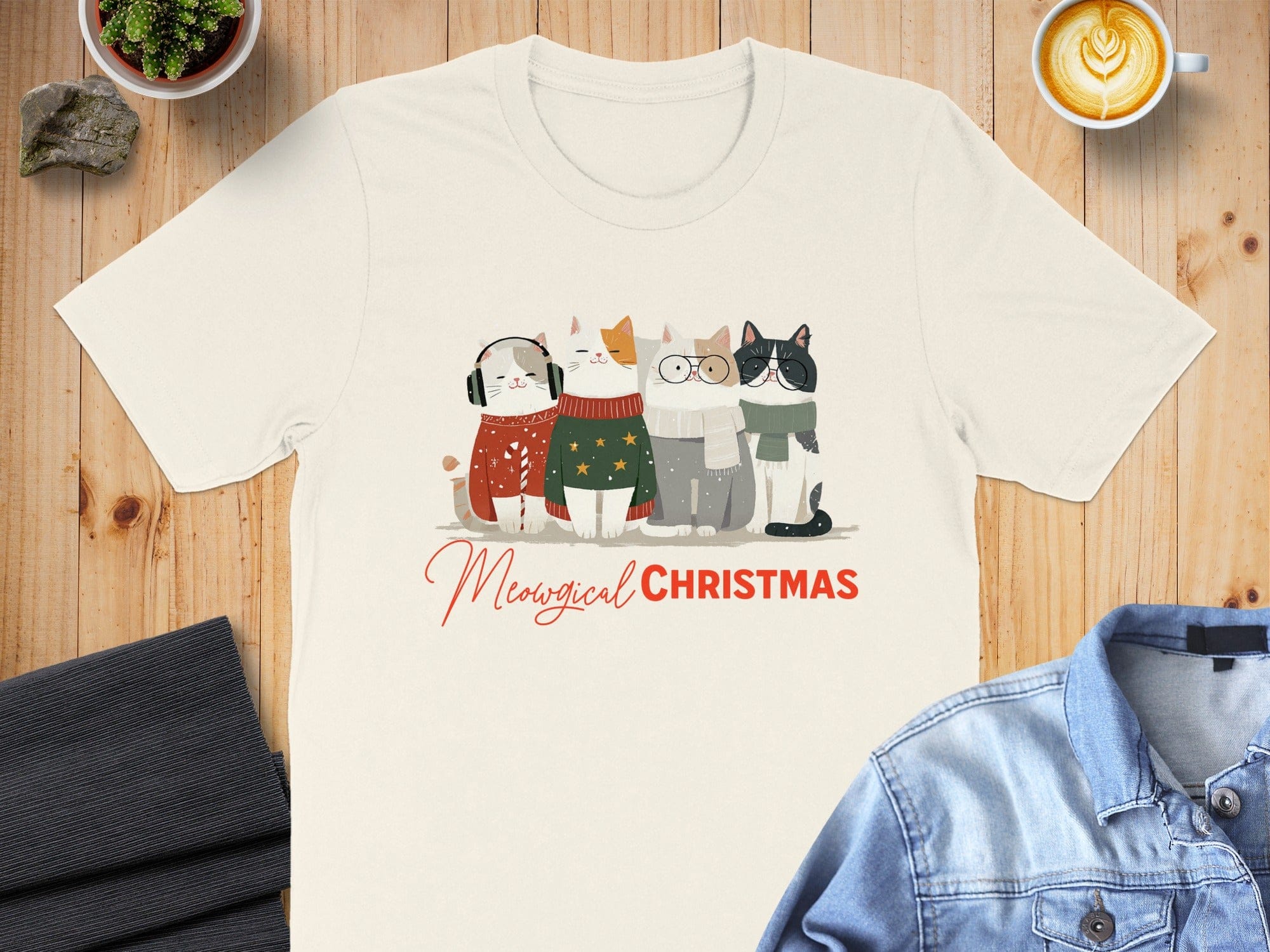 Meowgical Christmas Cats Shirt Festive Holiday