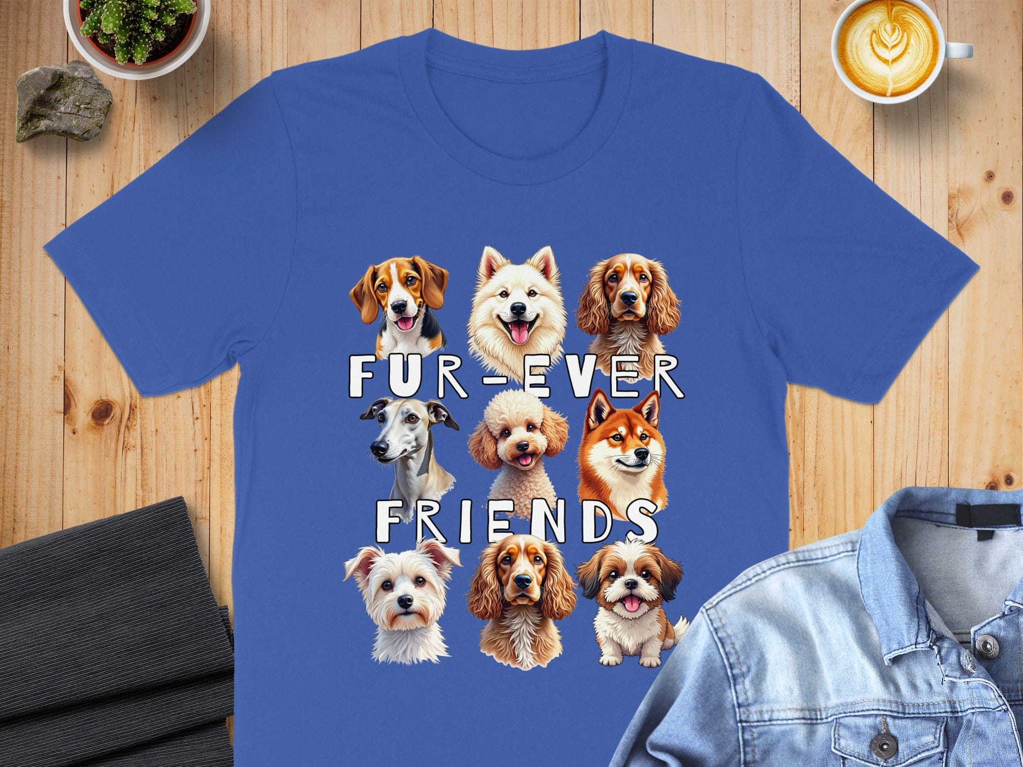 Furever Friends Multiple Dog Breeds Graphic T-shirt