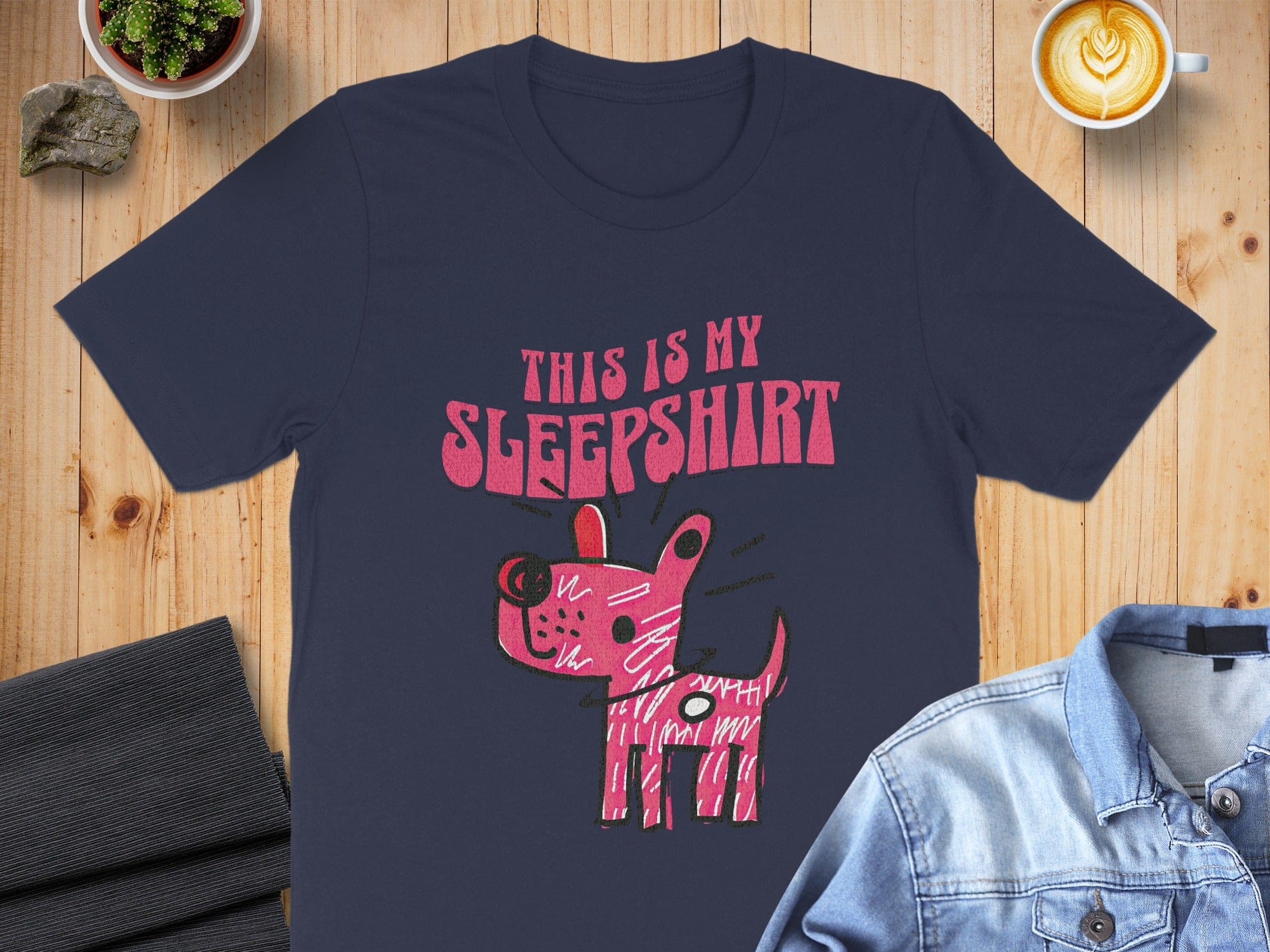 This Is My Sleepshirt T-Shirt with Cartoon Dog Art
