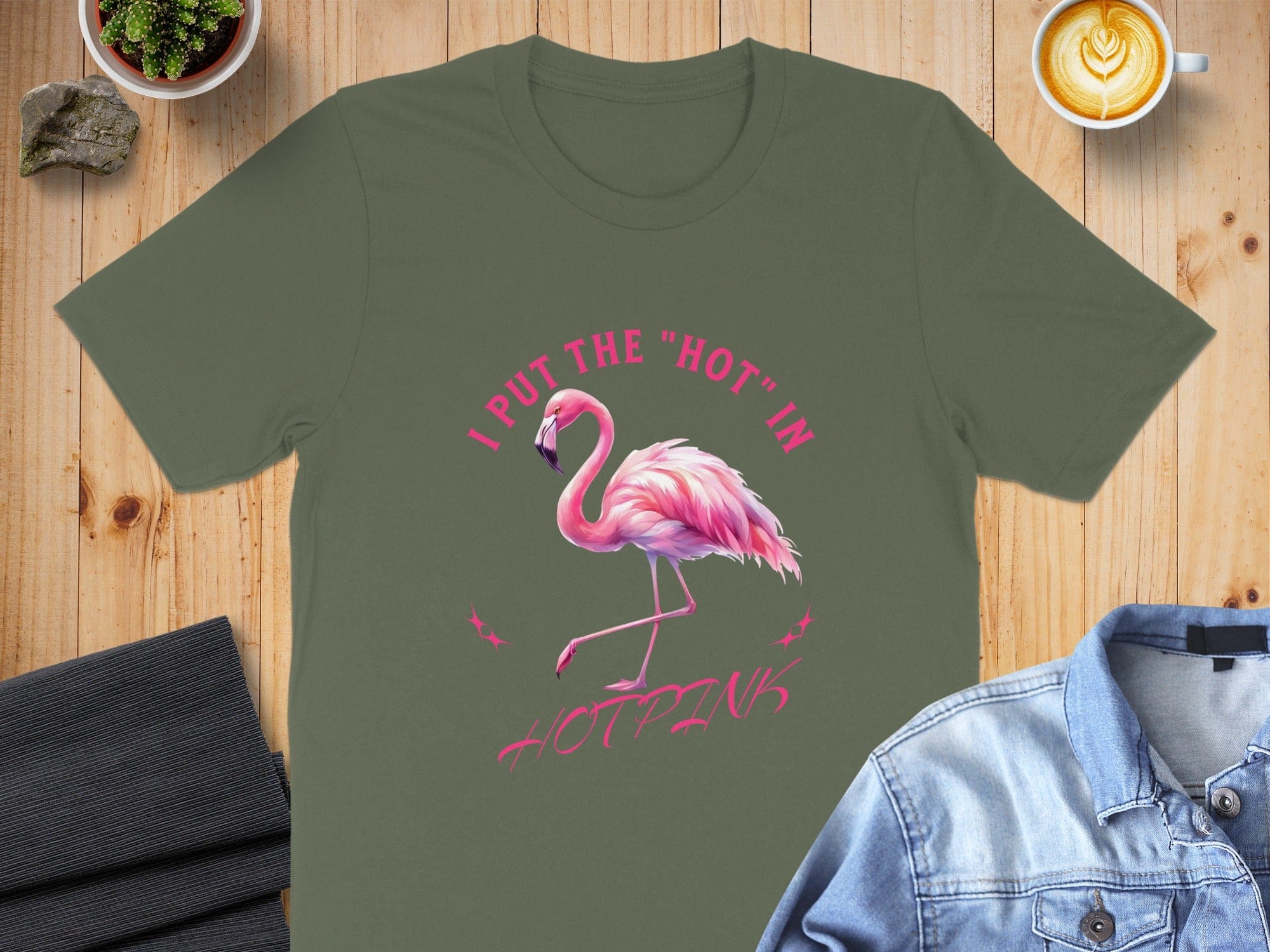 I Put The Hot In Hot Pink Flamingo Graphic T-shirt