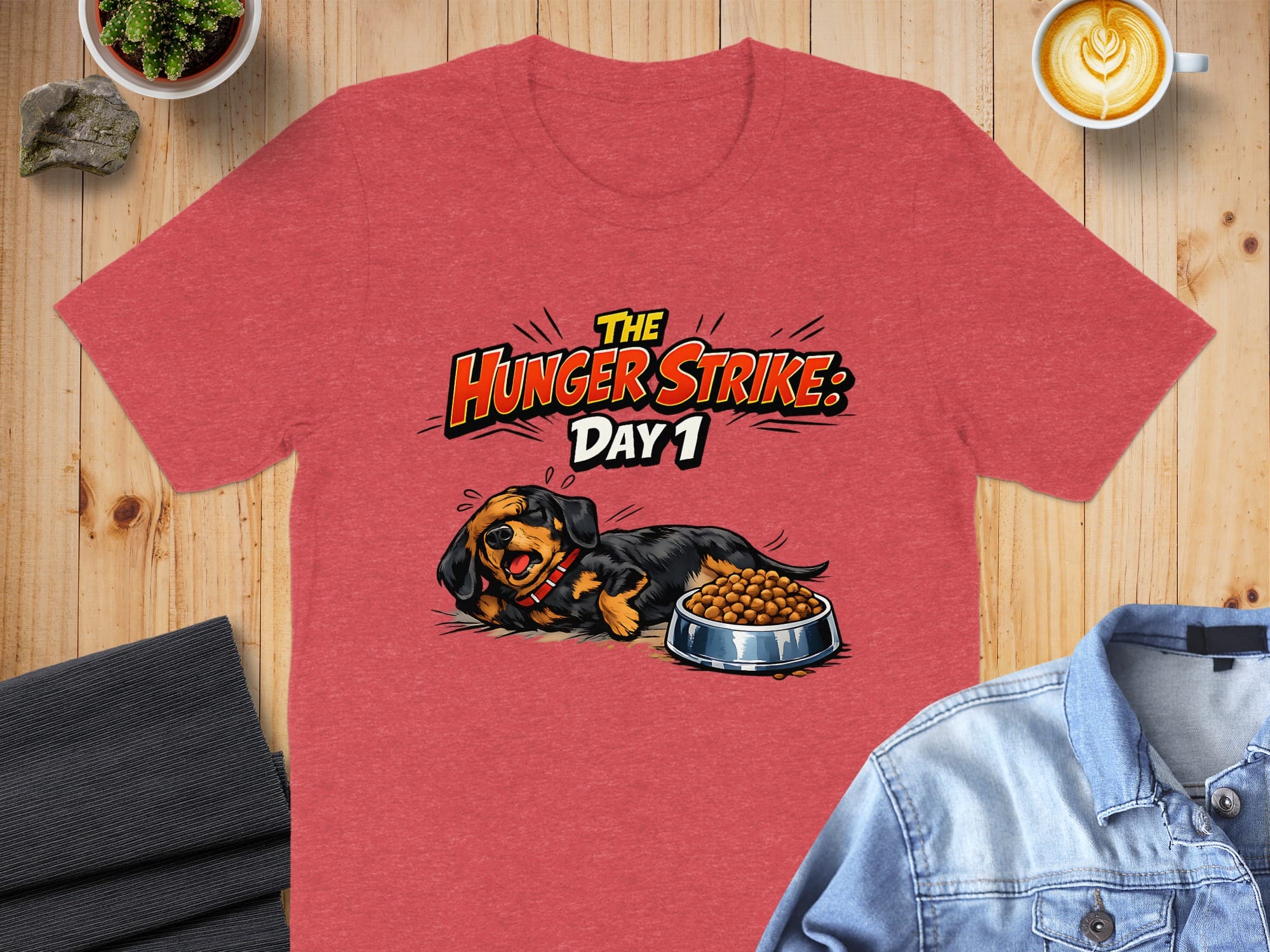 The Hunger Strike Day 1 Funny Dog Graphic T-Shirt