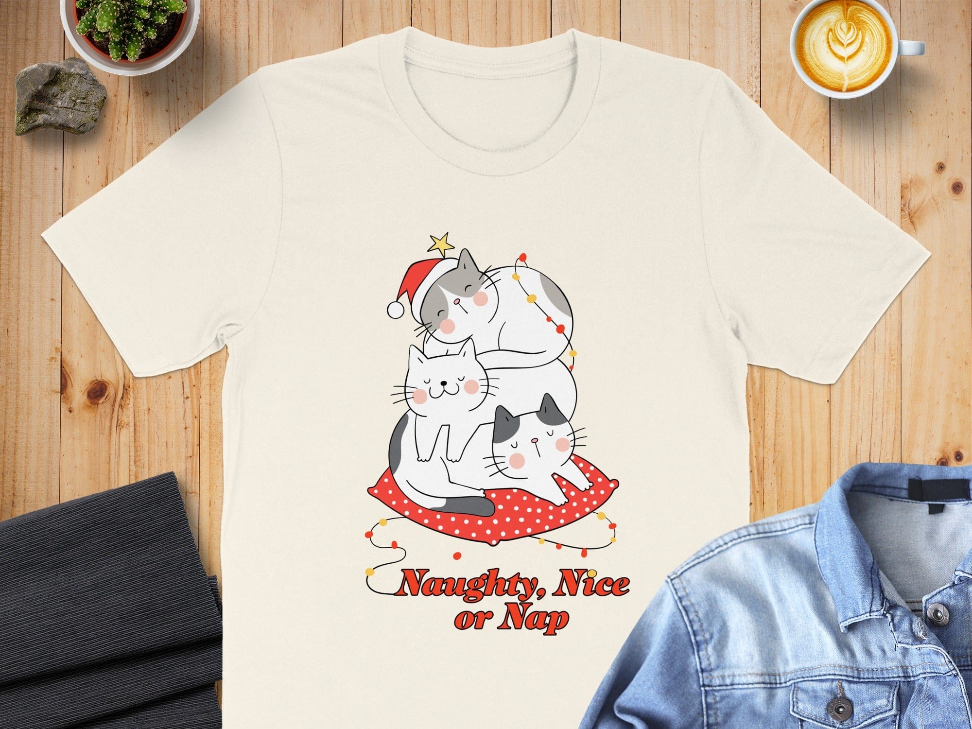 Naughty Nice or Nap Cat T-Shirt