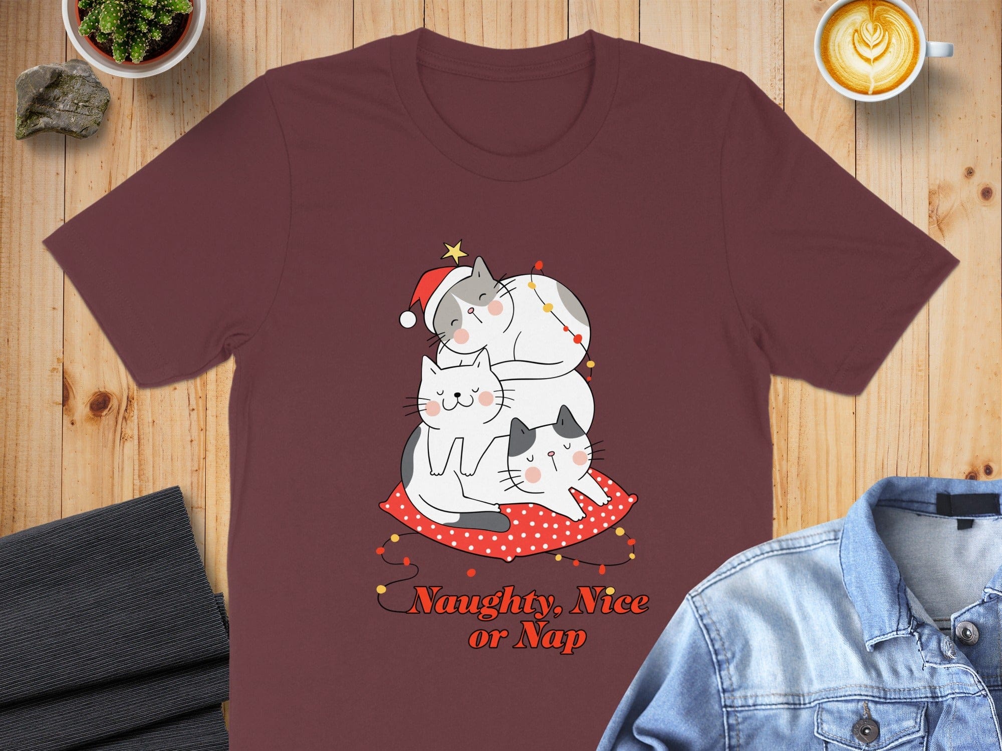 Naughty Nice or Nap Cat Lover T-Shirt