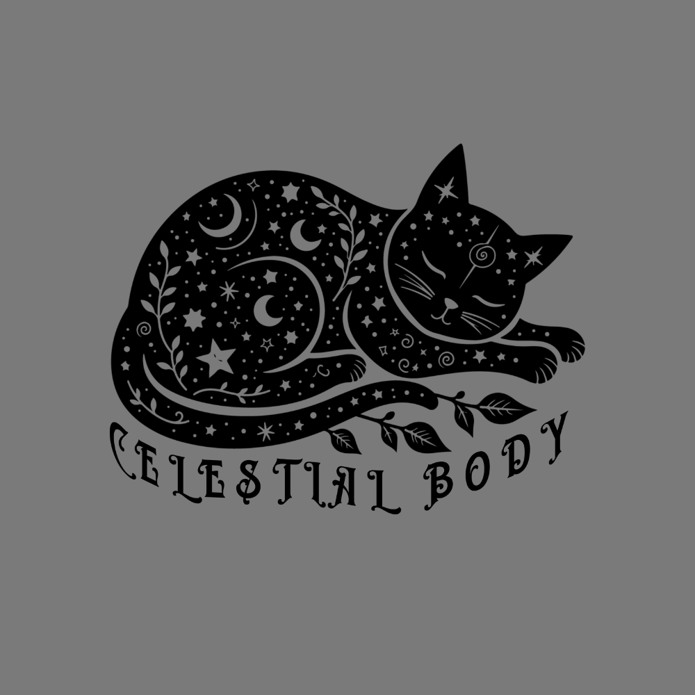 Celestial Body Cat Design for Unique Products